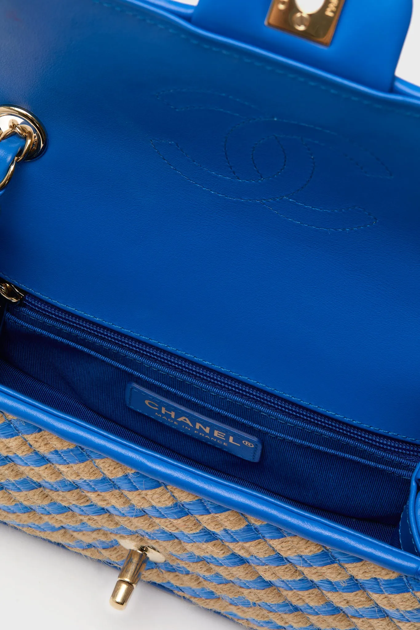 CHANEL Blue Small Raffia and Jute Urban Jungle Single Flap Bag sold by Tuckernuck product image thumbnail 5