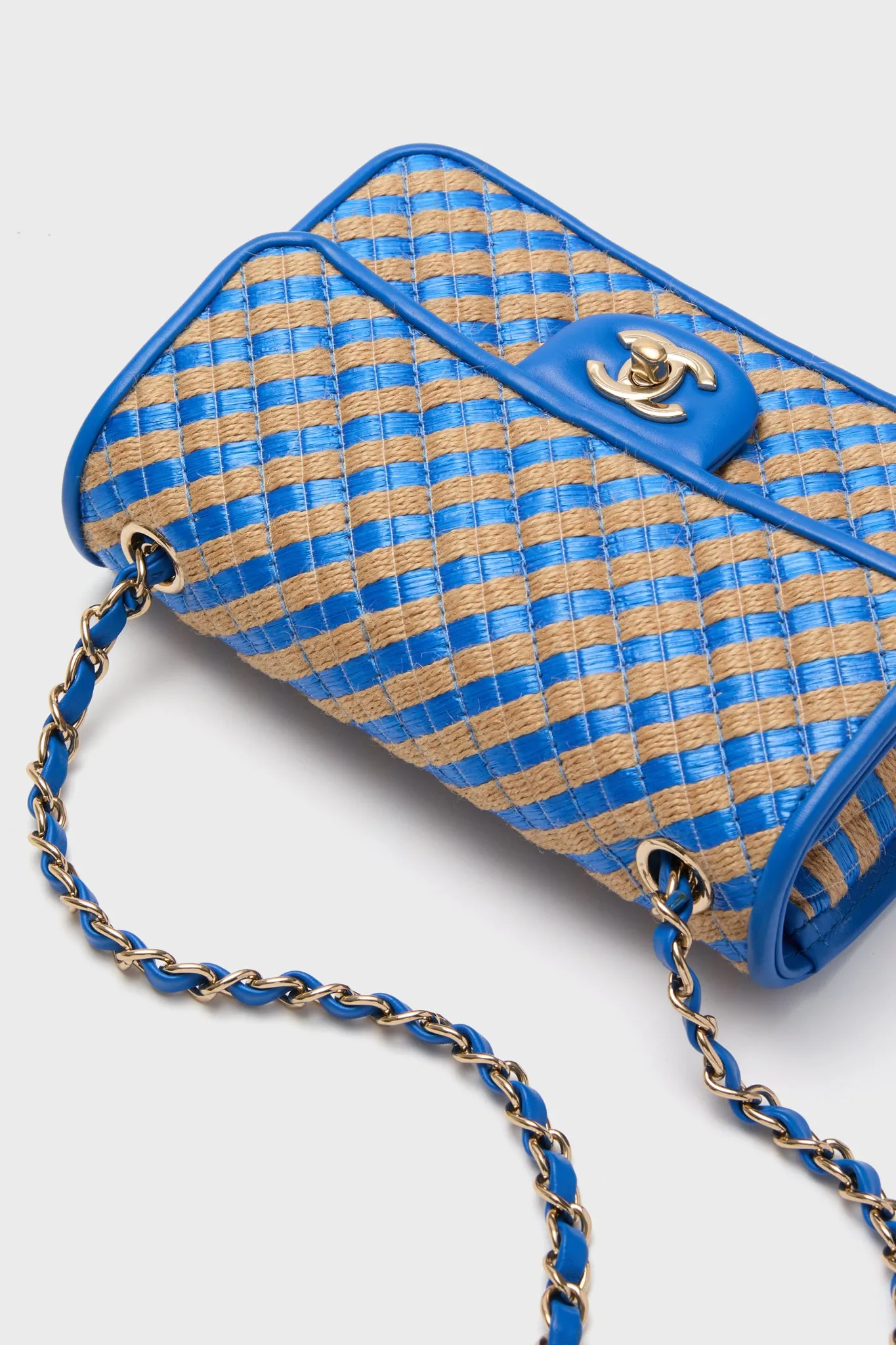 CHANEL Blue Small Raffia and Jute Urban Jungle Single Flap Bag sold by Tuckernuck product image thumbnail 4