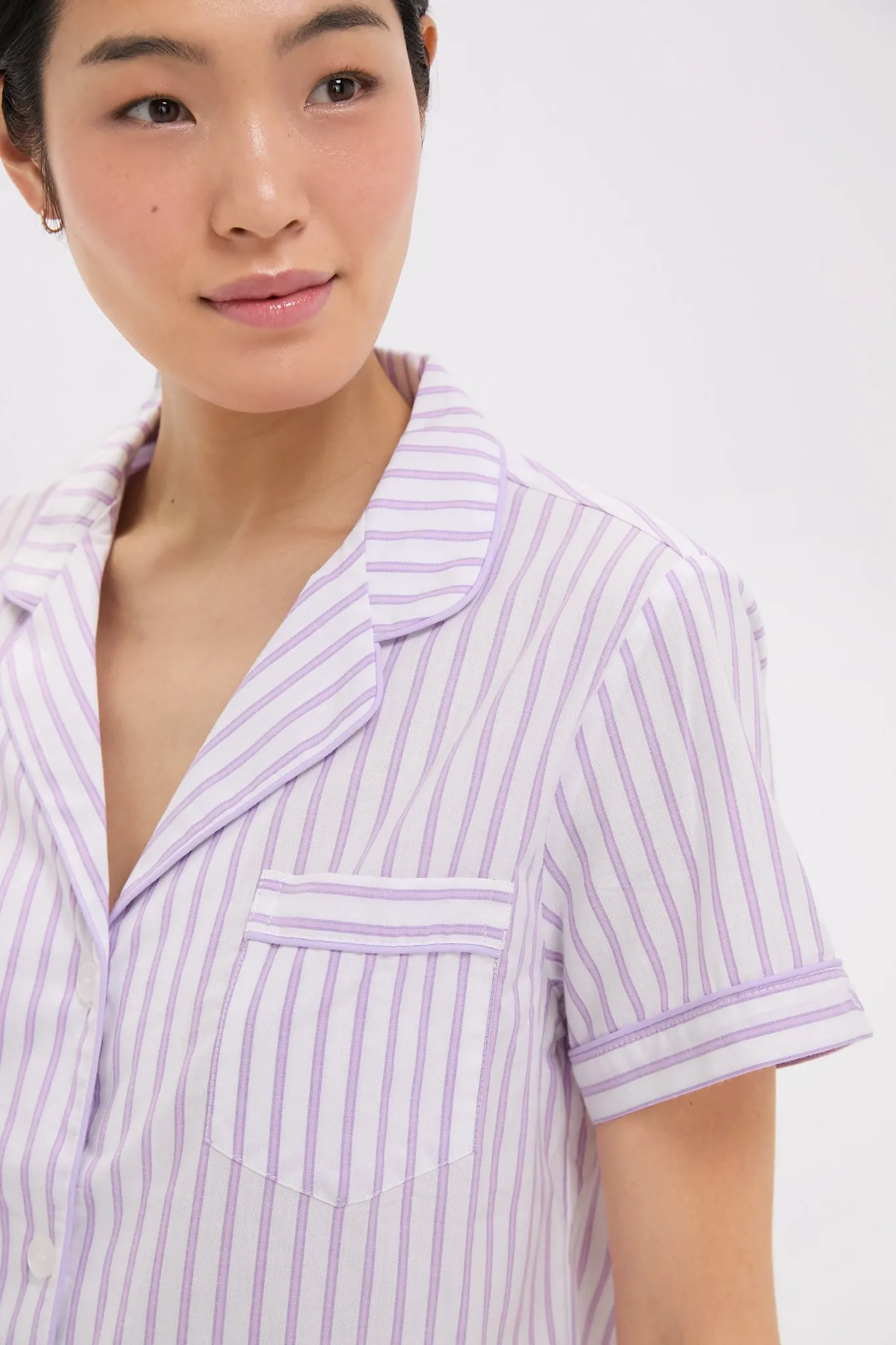 Women's Lavender French Ticking Short Set sold by Tuckernuck product image thumbnail 5
