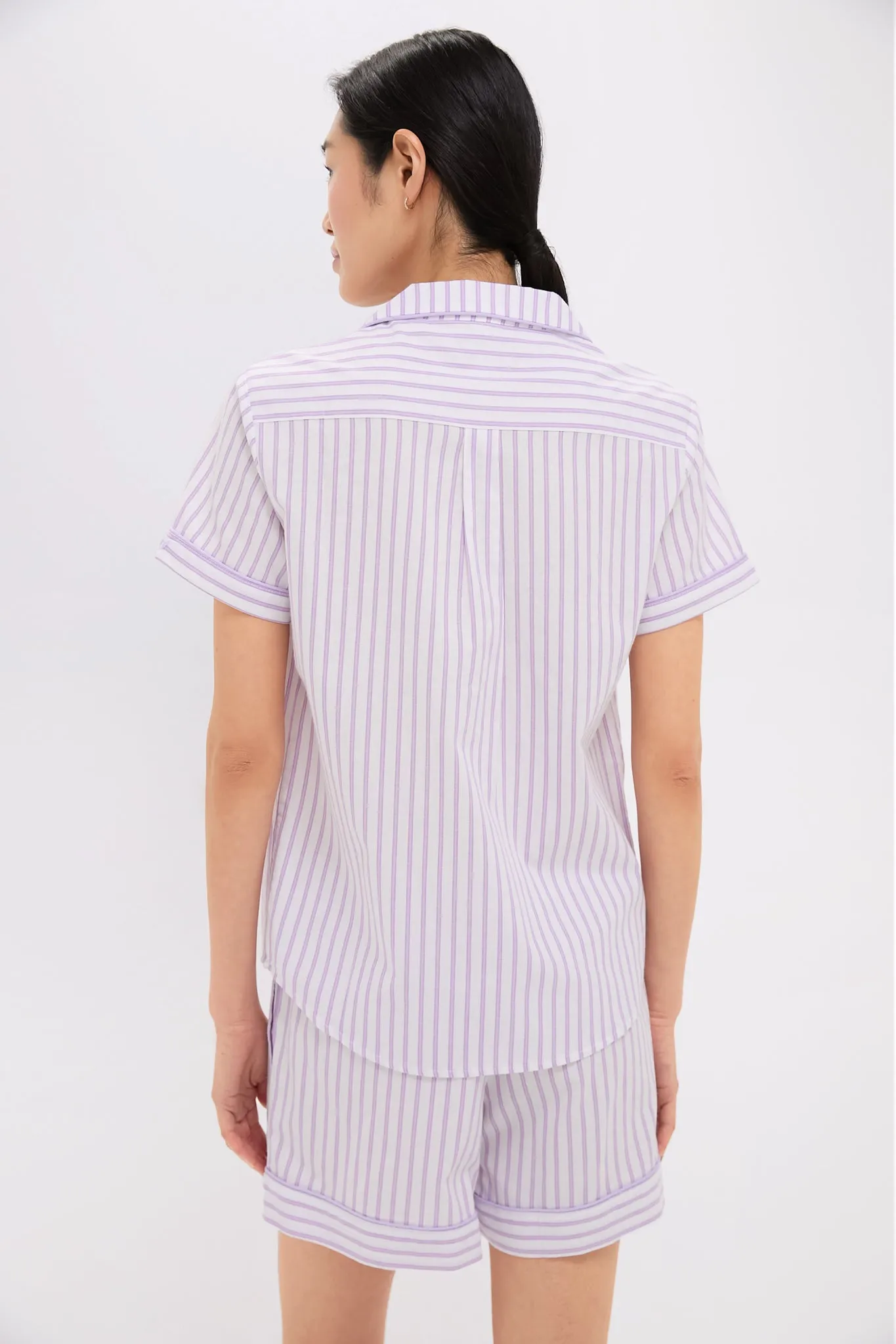 Women's Lavender French Ticking Short Set sold by Tuckernuck product image thumbnail 4