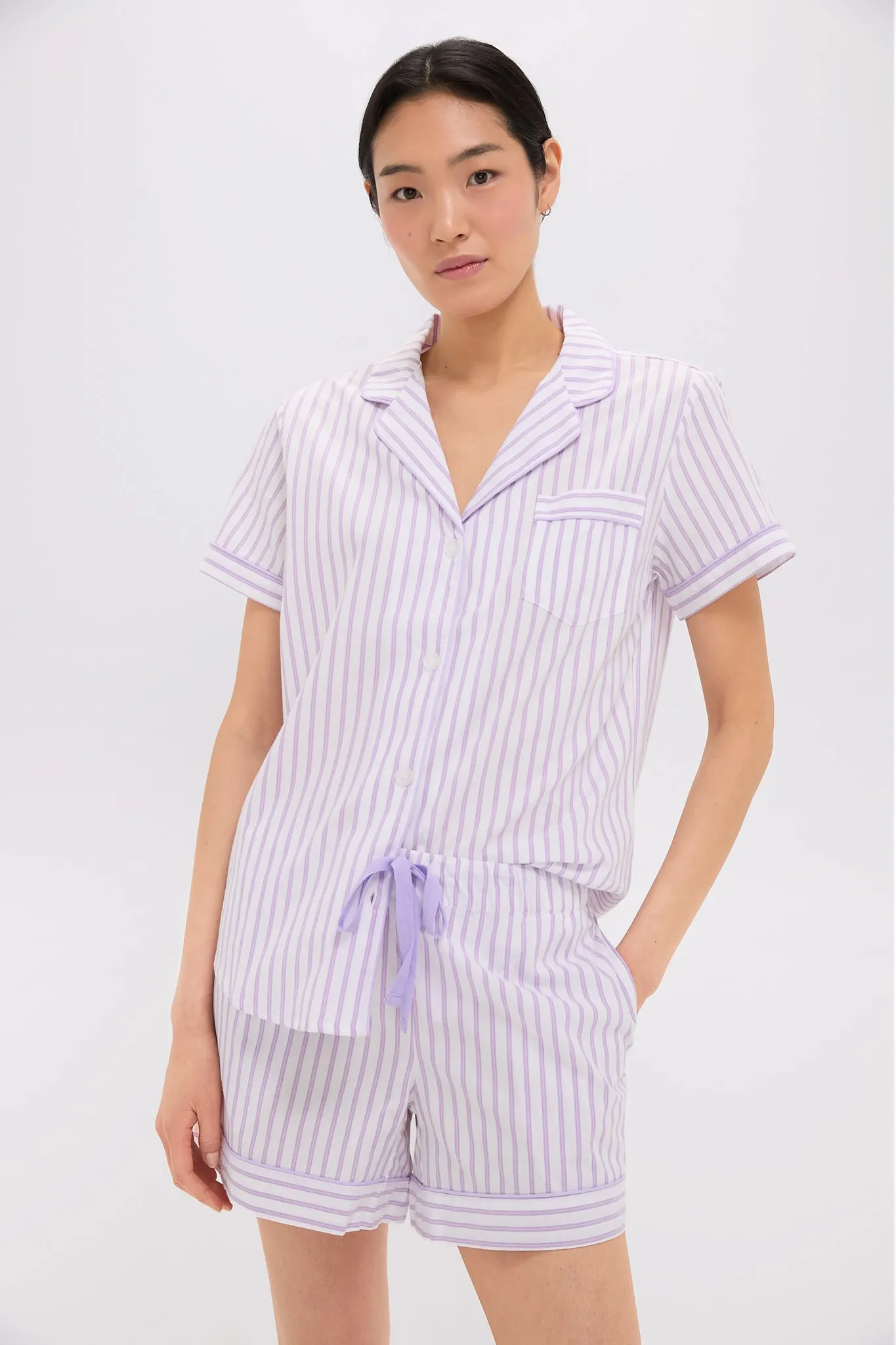 Women's Lavender French Ticking Short Set sold by Tuckernuck