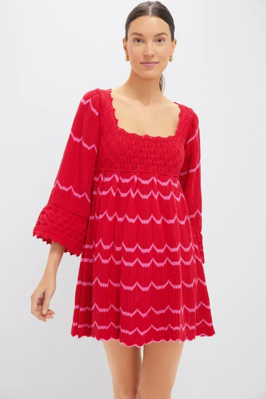 Red Crochet Trim Devon Dress sold by Tuckernuck