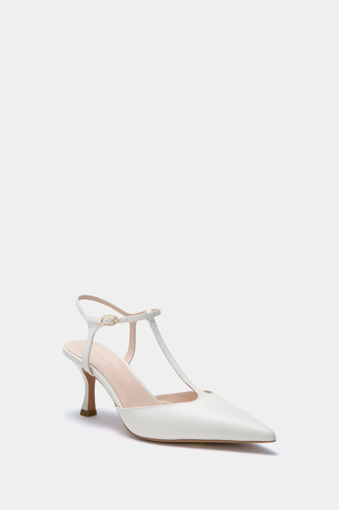 White Nappa Leather Margot Heels sold by Tuckernuck