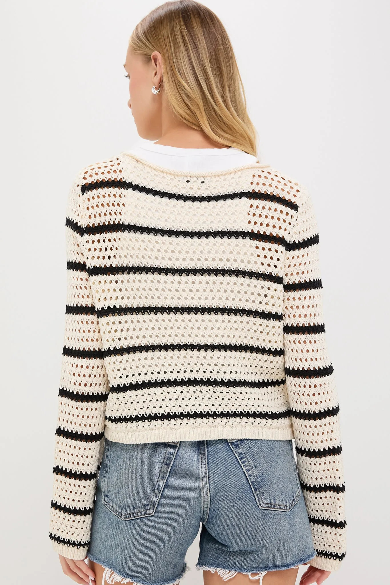 Sea Salt Kit Stripe Crochet Sweater sold by Tuckernuck product image thumbnail 4