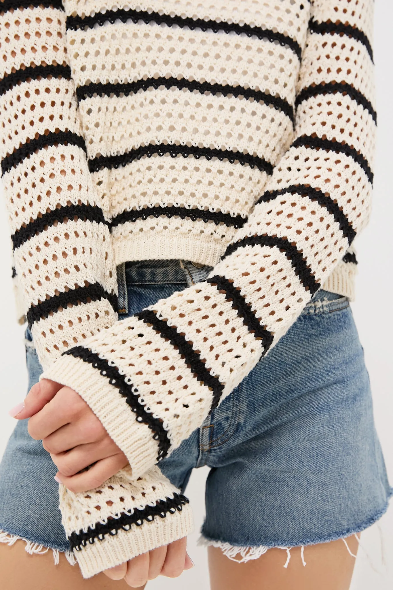 Sea Salt Kit Stripe Crochet Sweater sold by Tuckernuck product image thumbnail 5