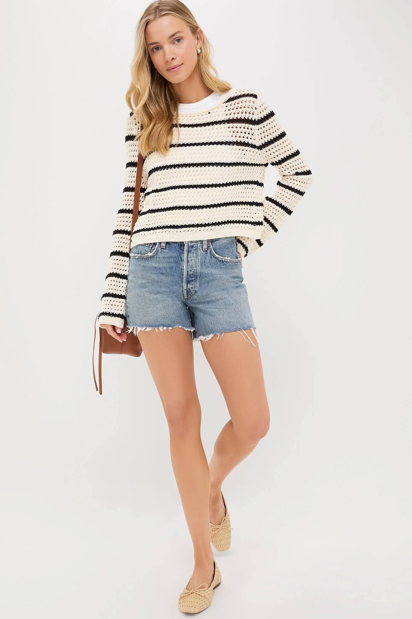 Sea Salt Kit Stripe Crochet Sweater sold by Tuckernuck product image thumbnail 2