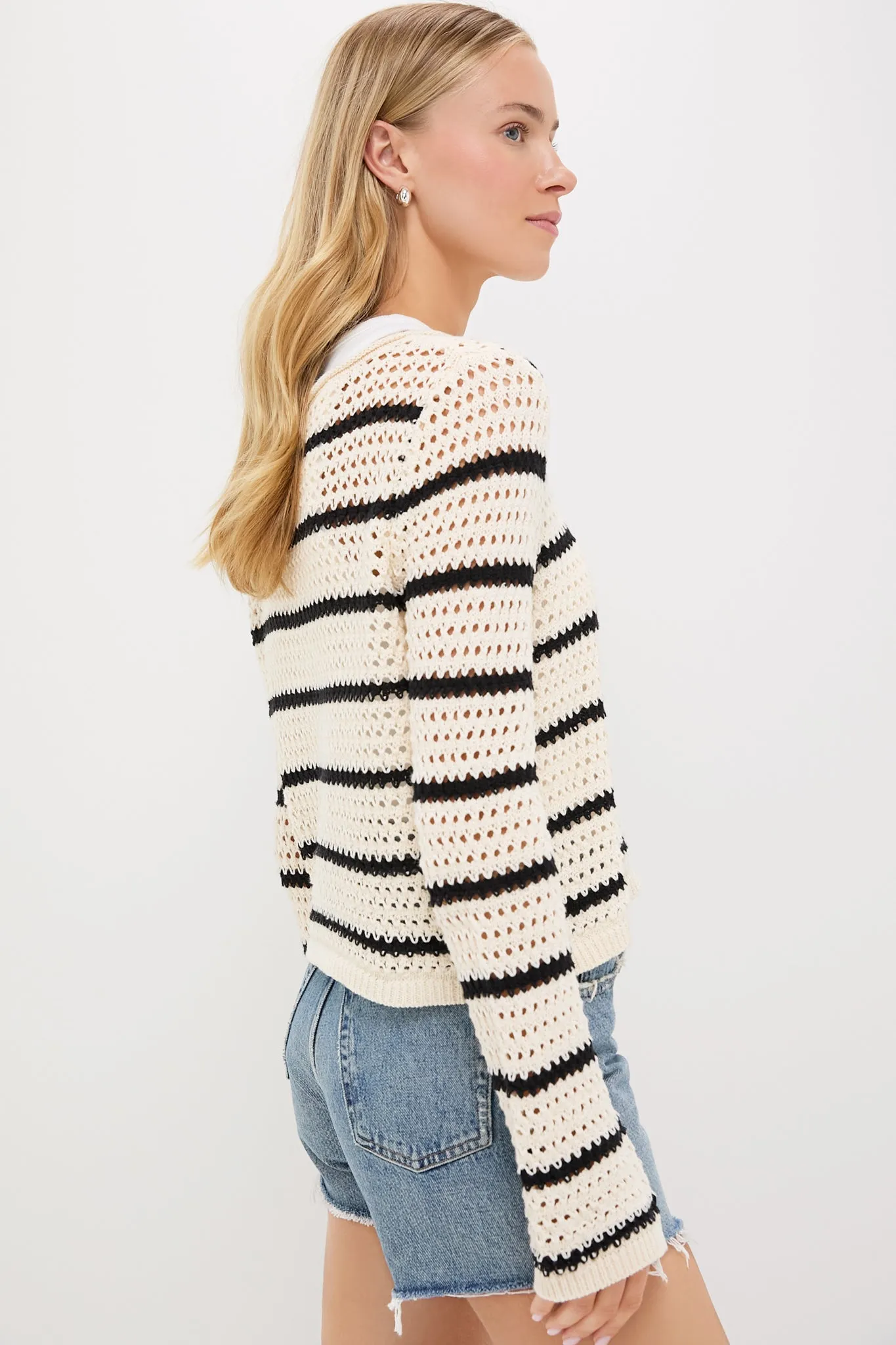 Sea Salt Kit Stripe Crochet Sweater sold by Tuckernuck product image thumbnail 3