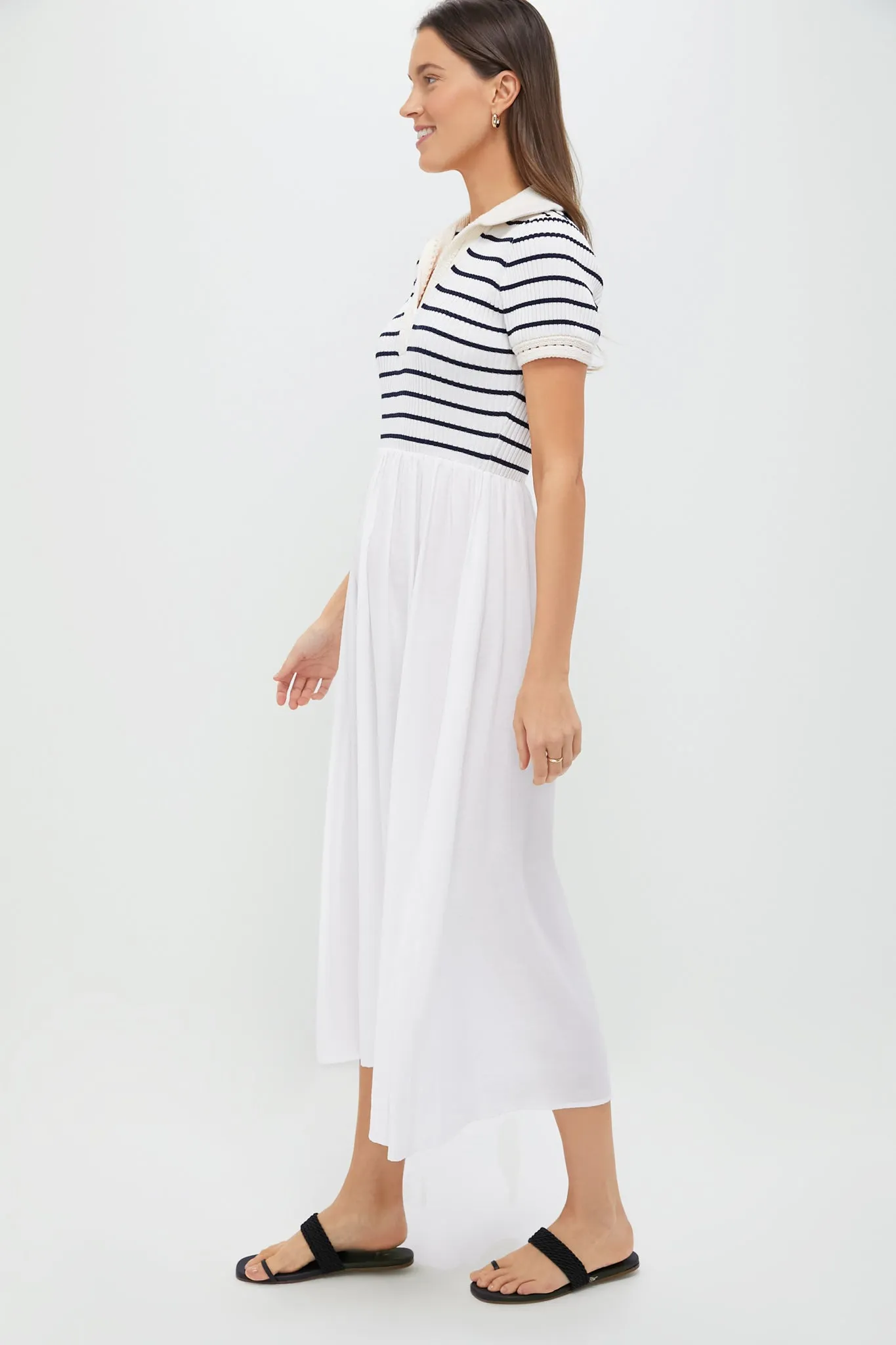 Ivory Striped Polo Midi Dress sold by Tuckernuck product image thumbnail 3