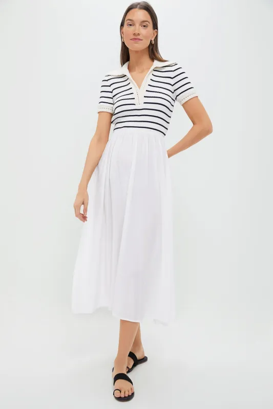 Ivory Striped Polo Midi Dress sold by Tuckernuck