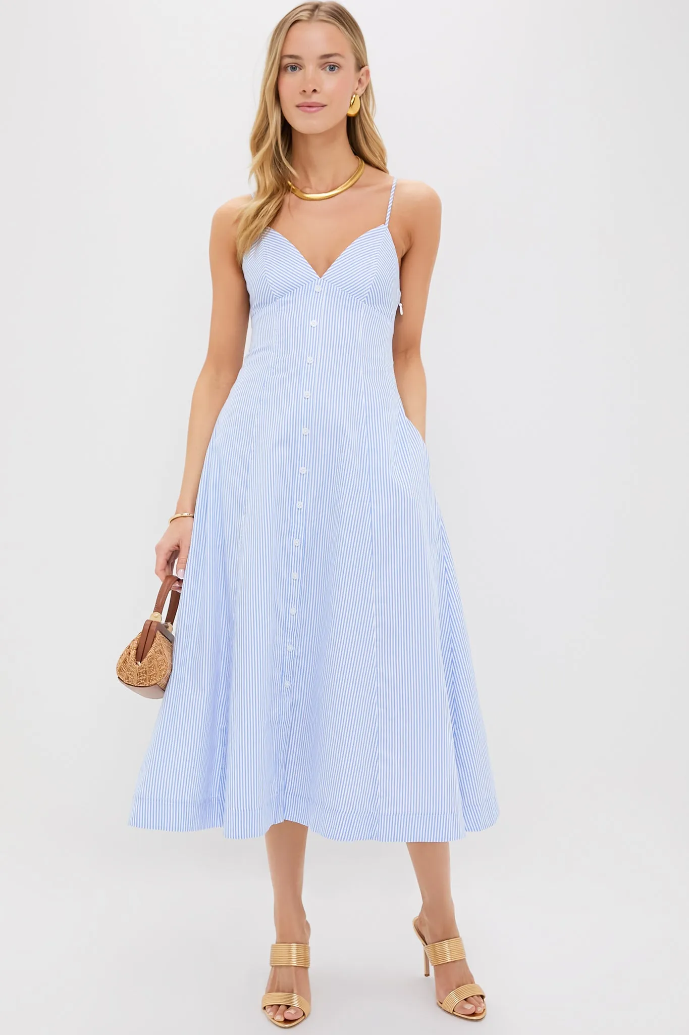 Blue Hydrangea Stripe Honor Cami Midi Dress sold by Tuckernuck product image thumbnail 2