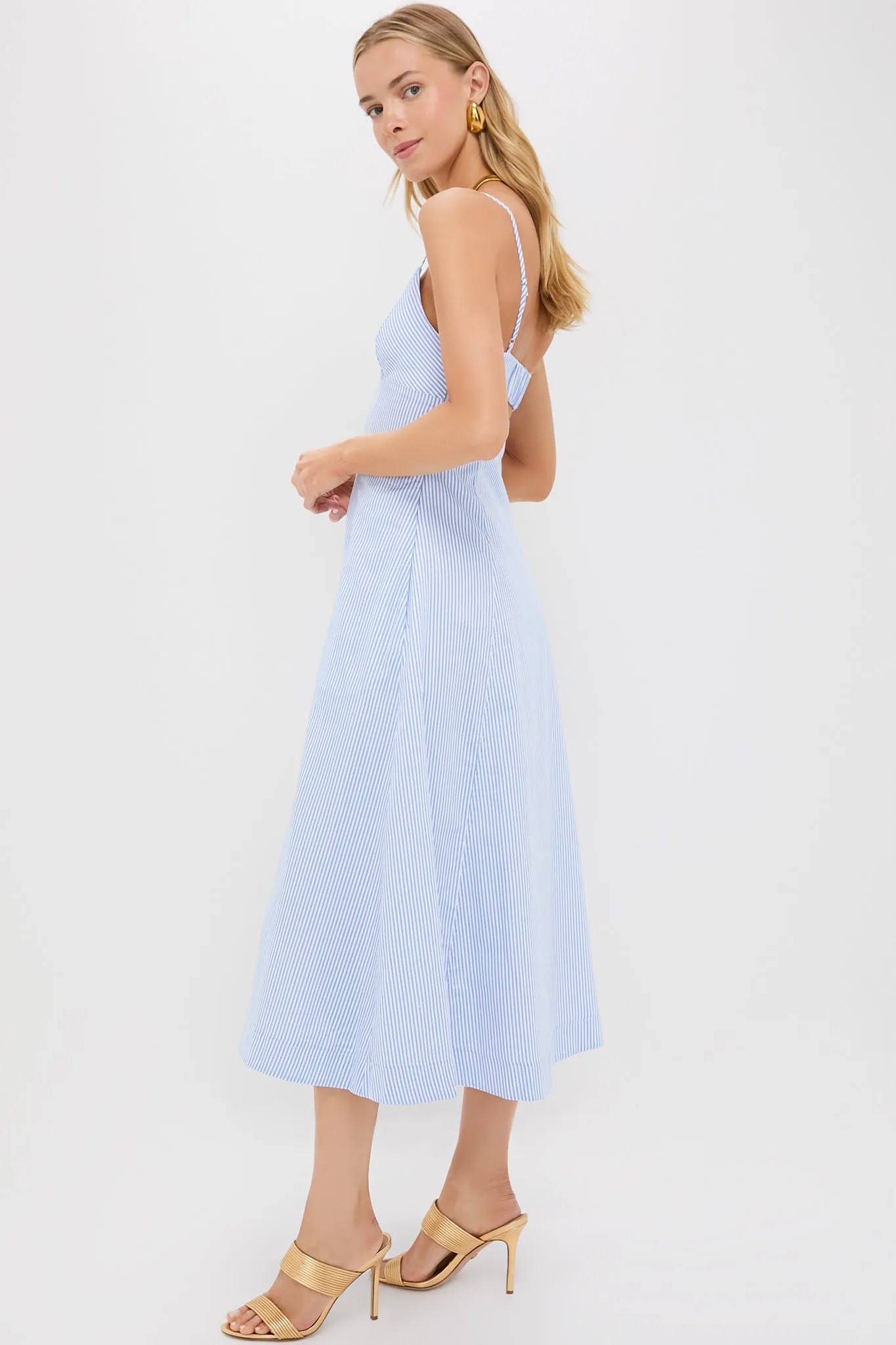Blue Hydrangea Stripe Honor Cami Midi Dress sold by Tuckernuck product image thumbnail 3