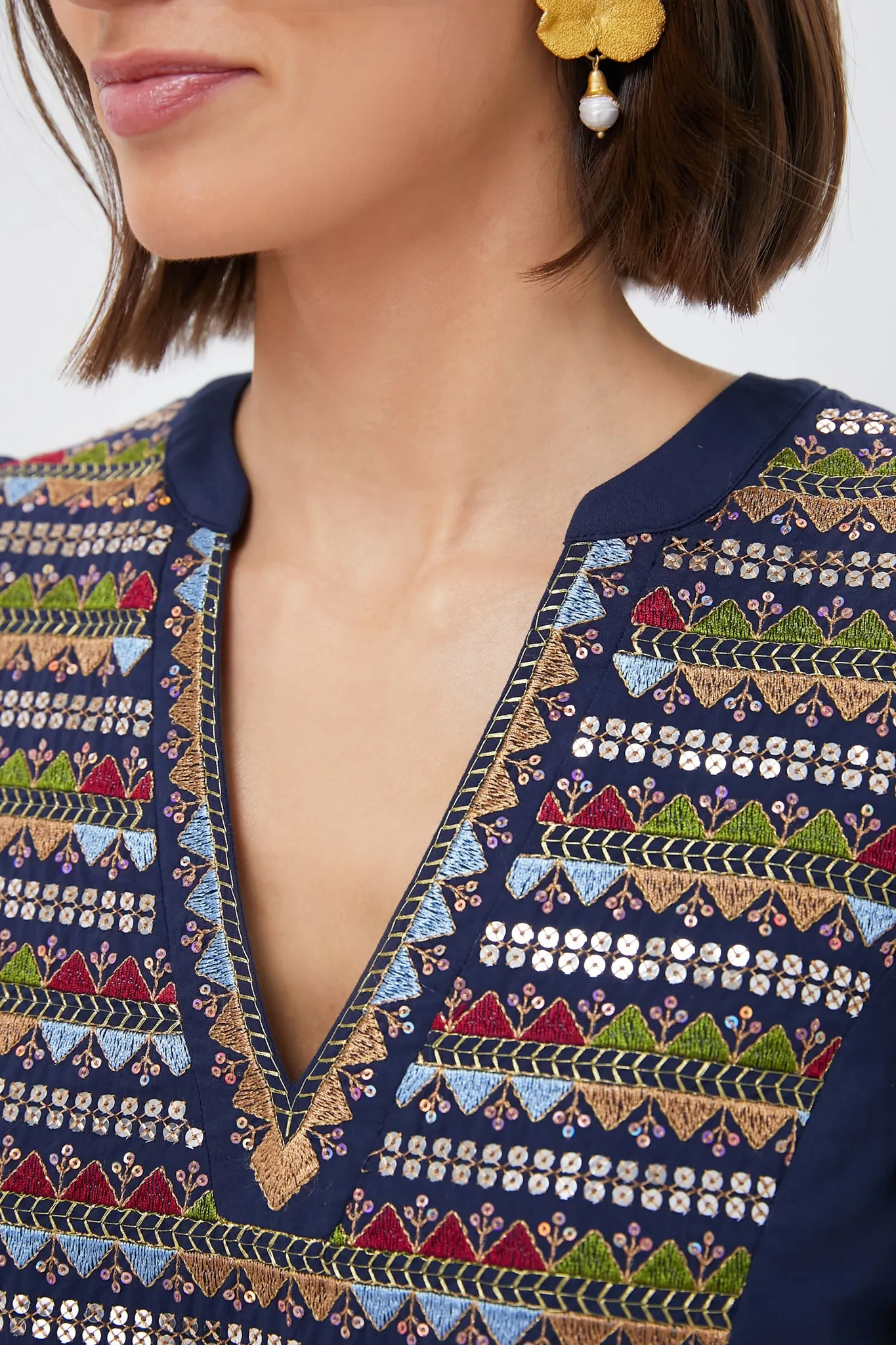 Navy Embroidered Sequin Kenzo Dress sold by Tuckernuck product image thumbnail 5