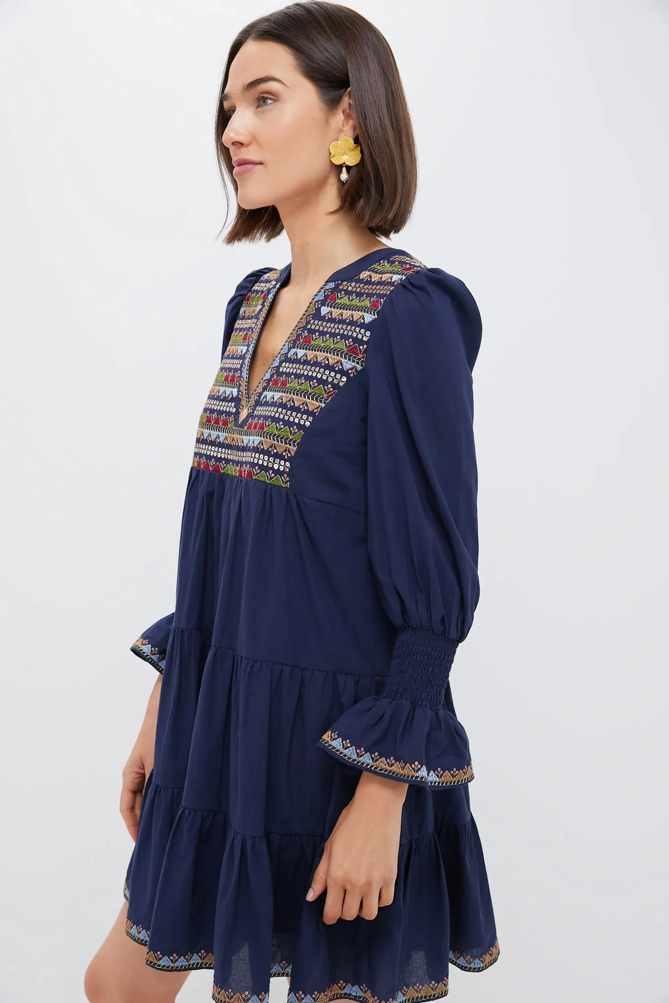 Navy Embroidered Sequin Kenzo Dress sold by Tuckernuck product image thumbnail 3