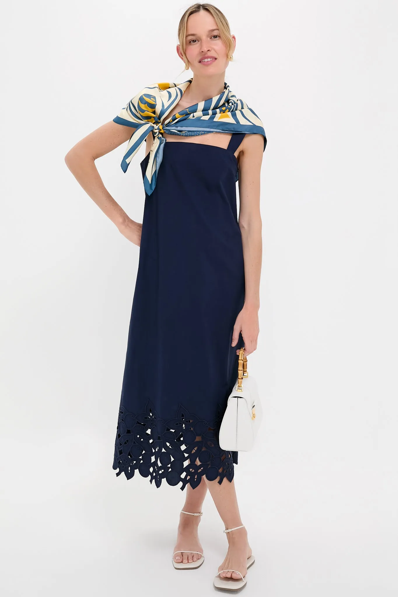 Navy Cotton Eyelet Moria Dress sold by Tuckernuck product image thumbnail 3
