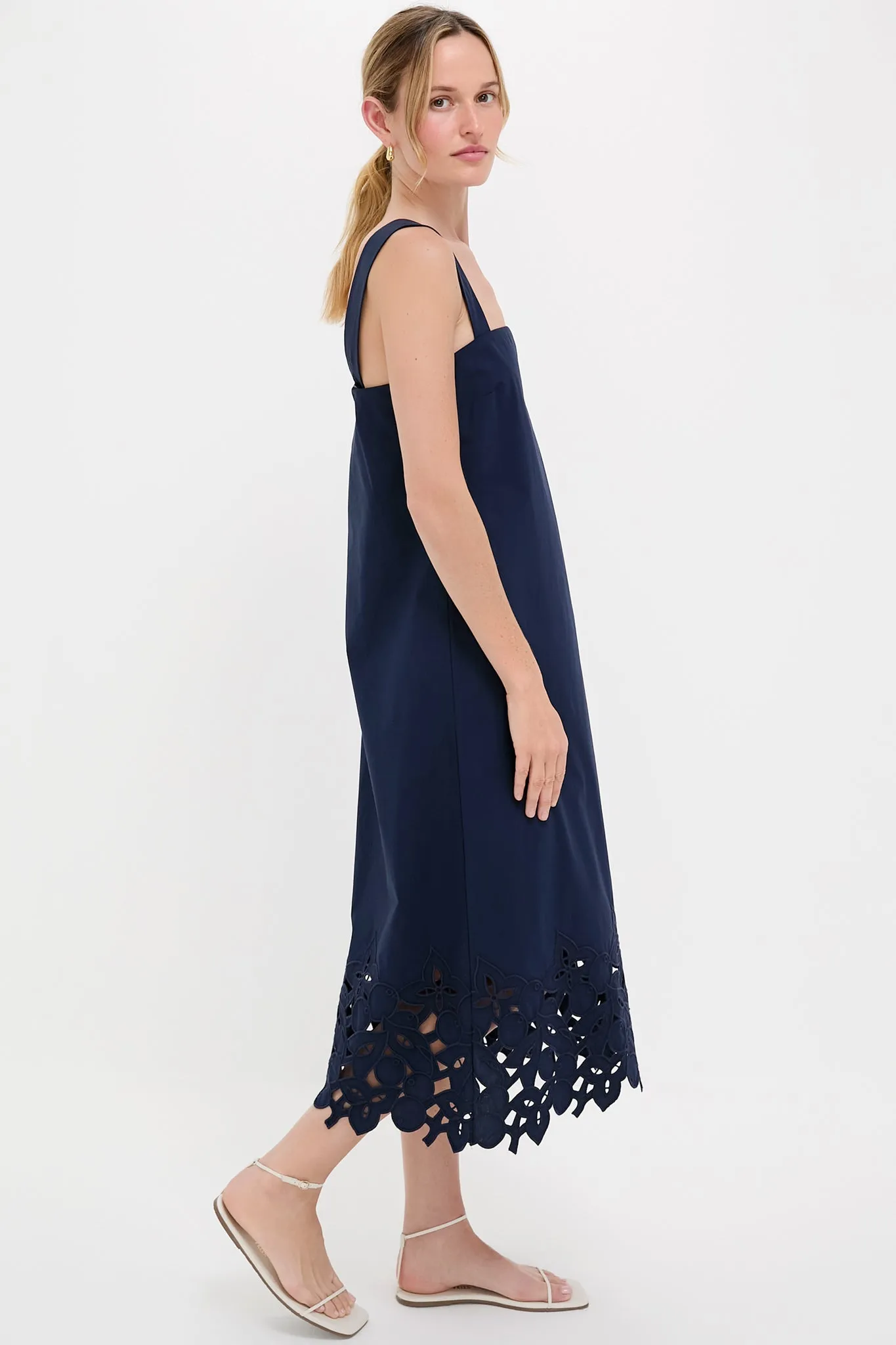 Navy Cotton Eyelet Moria Dress sold by Tuckernuck product image thumbnail 4