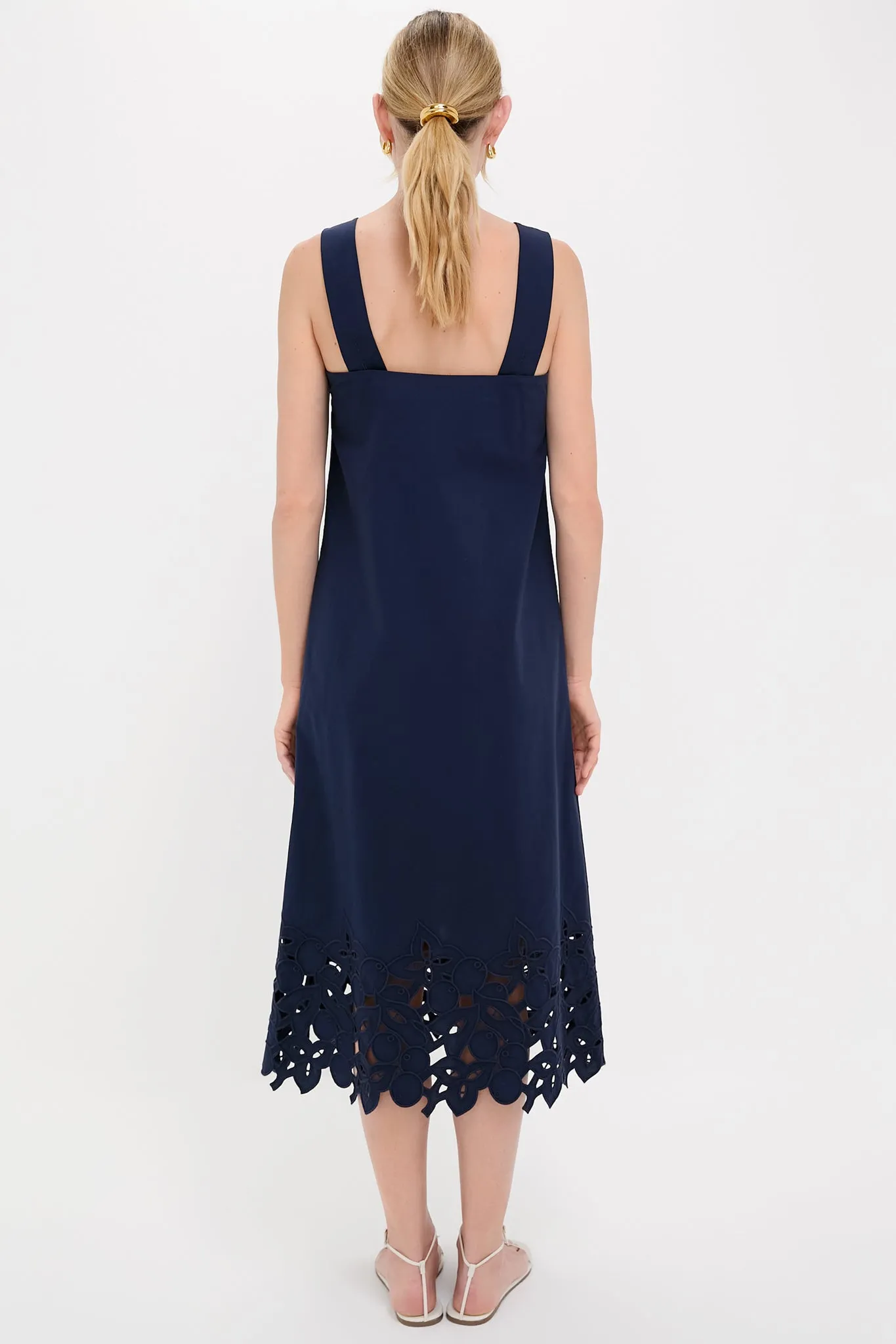 Navy Cotton Eyelet Moria Dress sold by Tuckernuck product image thumbnail 5