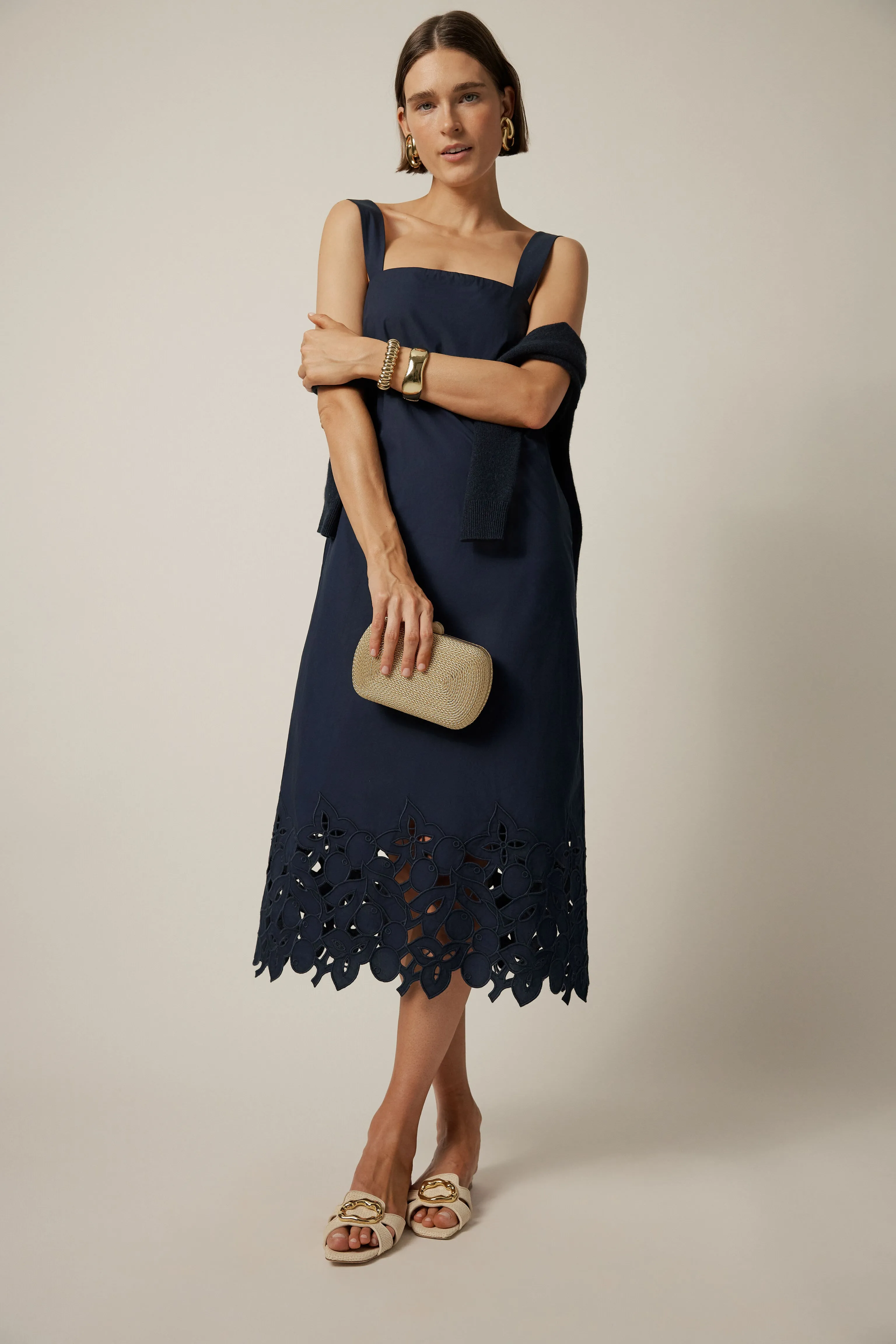 Navy Cotton Eyelet Moria Dress sold by Tuckernuck product image thumbnail 2