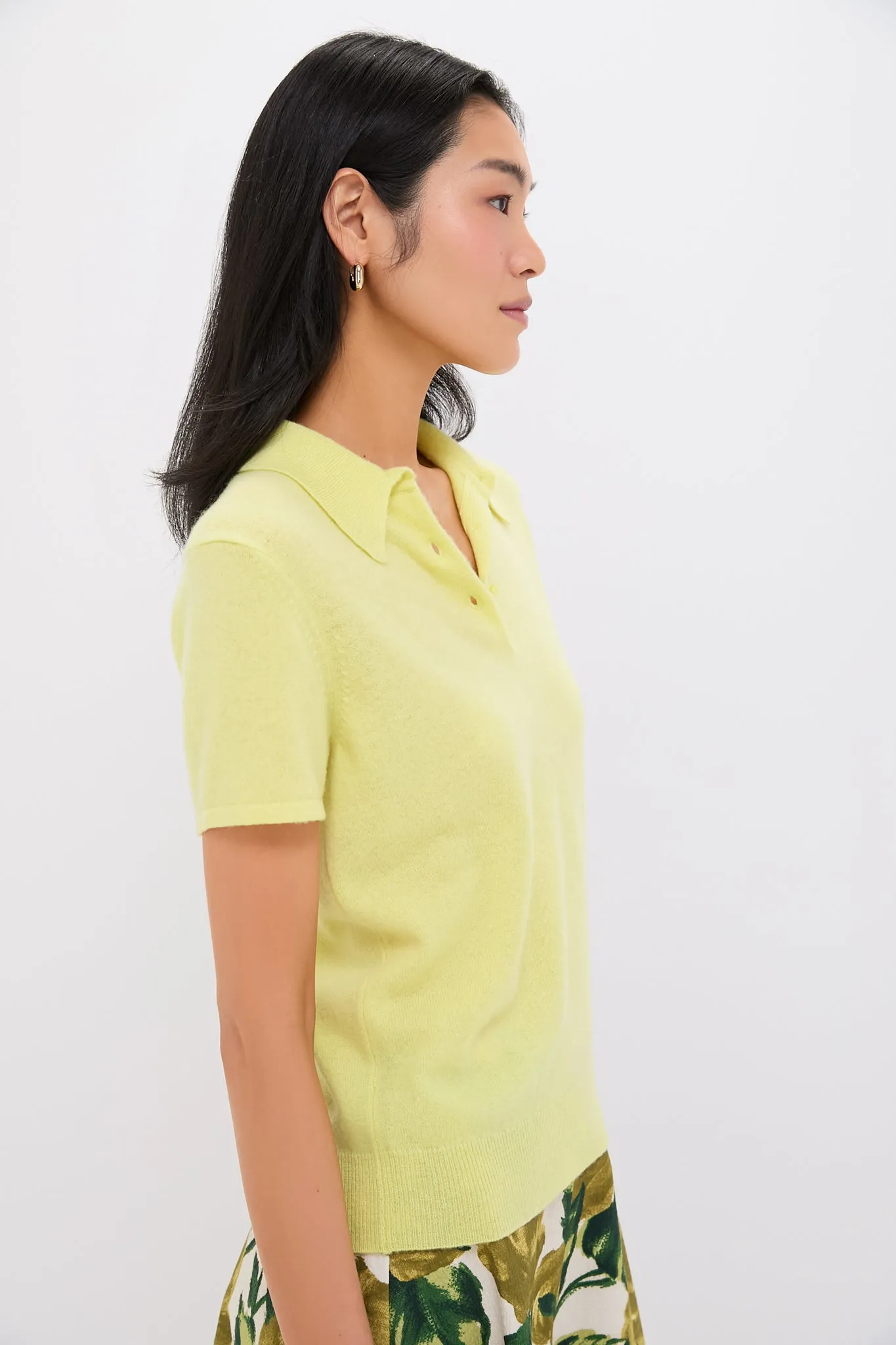 Citron Cashmere Short Sleeve Polo sold by Tuckernuck product image thumbnail 3