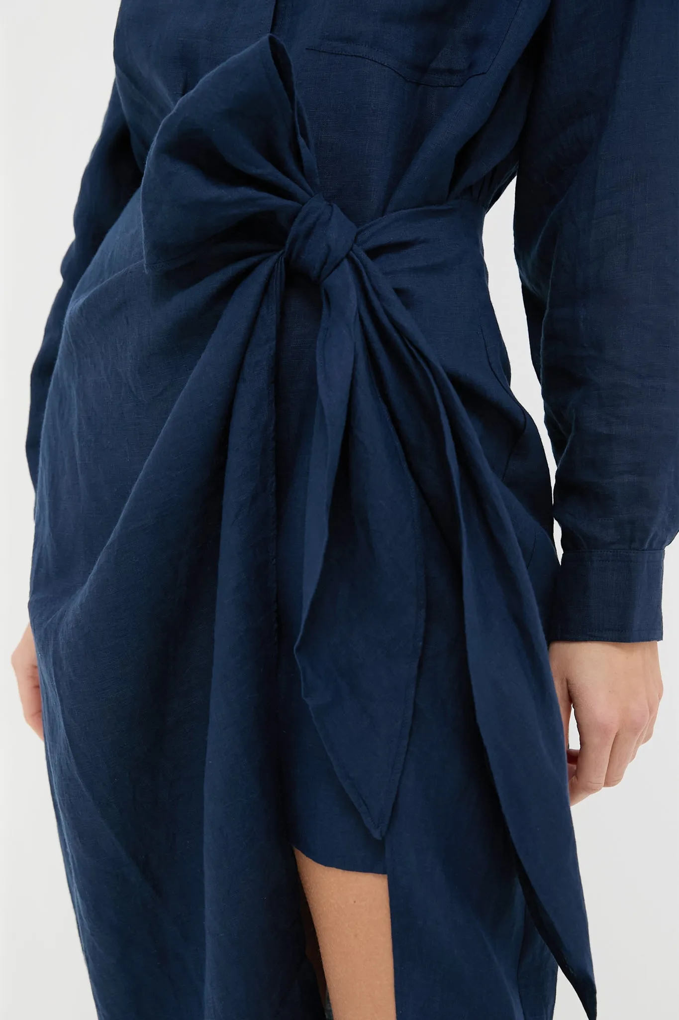 Navy Alessandra Sarong Shirt Dress sold by Tuckernuck product image thumbnail 5