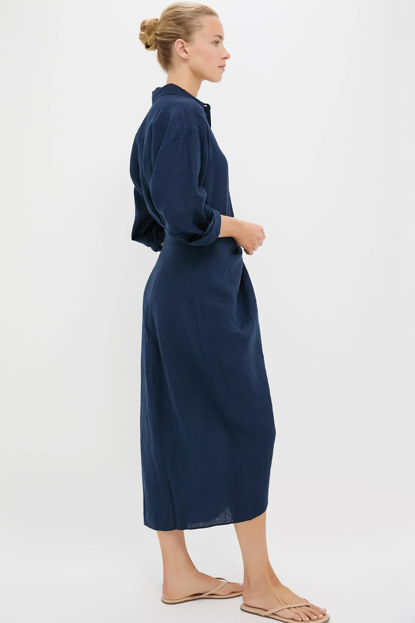 Navy Alessandra Sarong Shirt Dress sold by Tuckernuck product image thumbnail 3