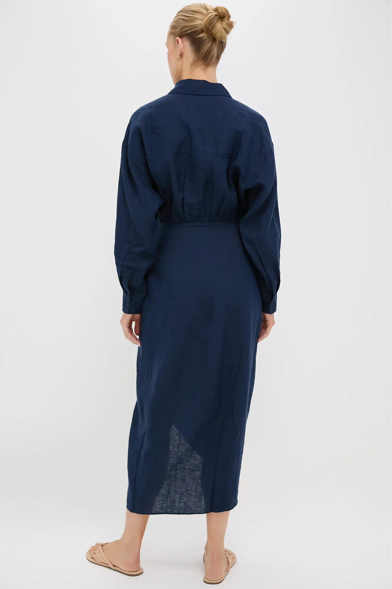 Navy Alessandra Sarong Shirt Dress sold by Tuckernuck product image thumbnail 4
