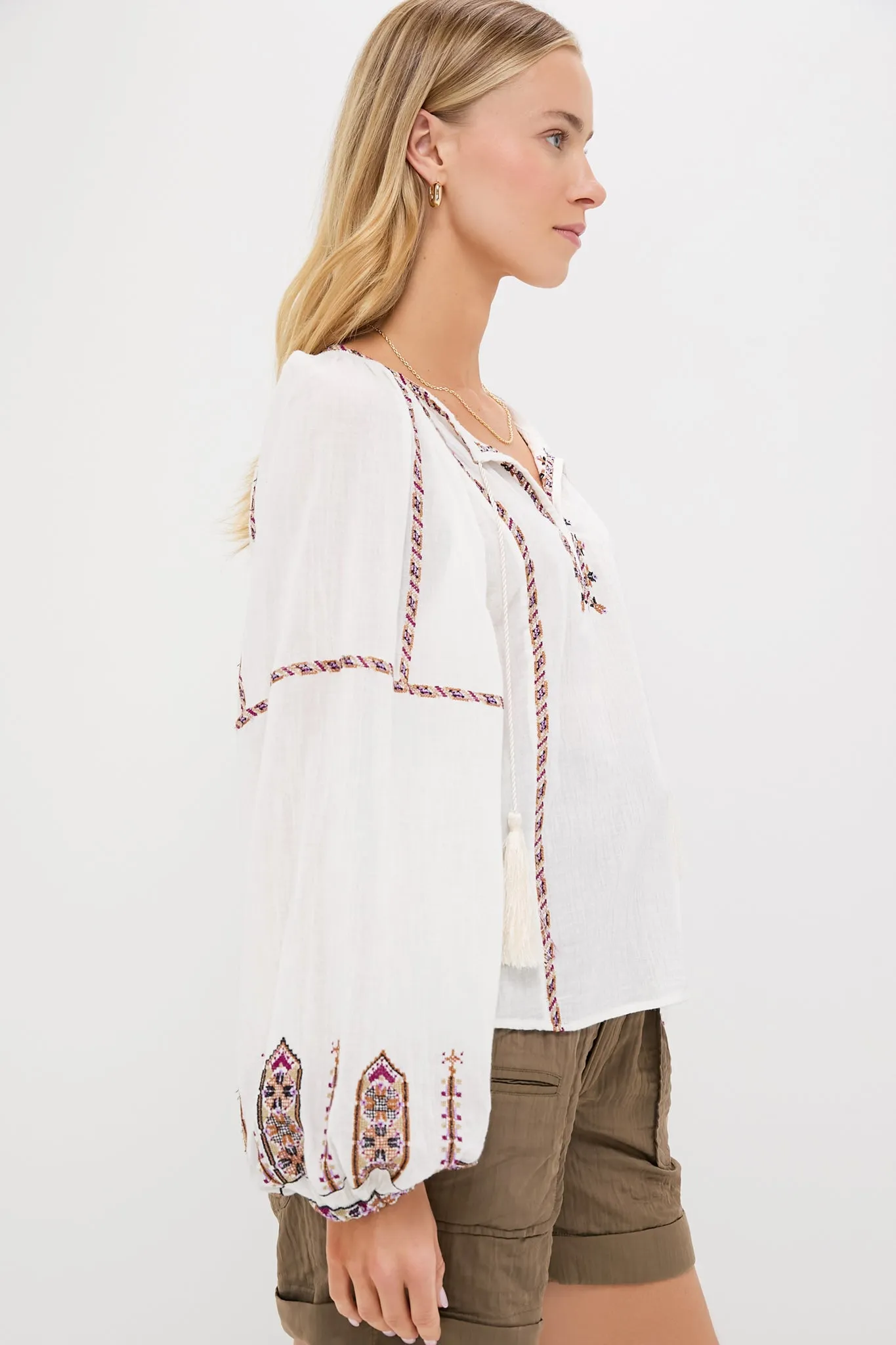 Ecru and Ochre Fernanda Top sold by Tuckernuck product image thumbnail 3