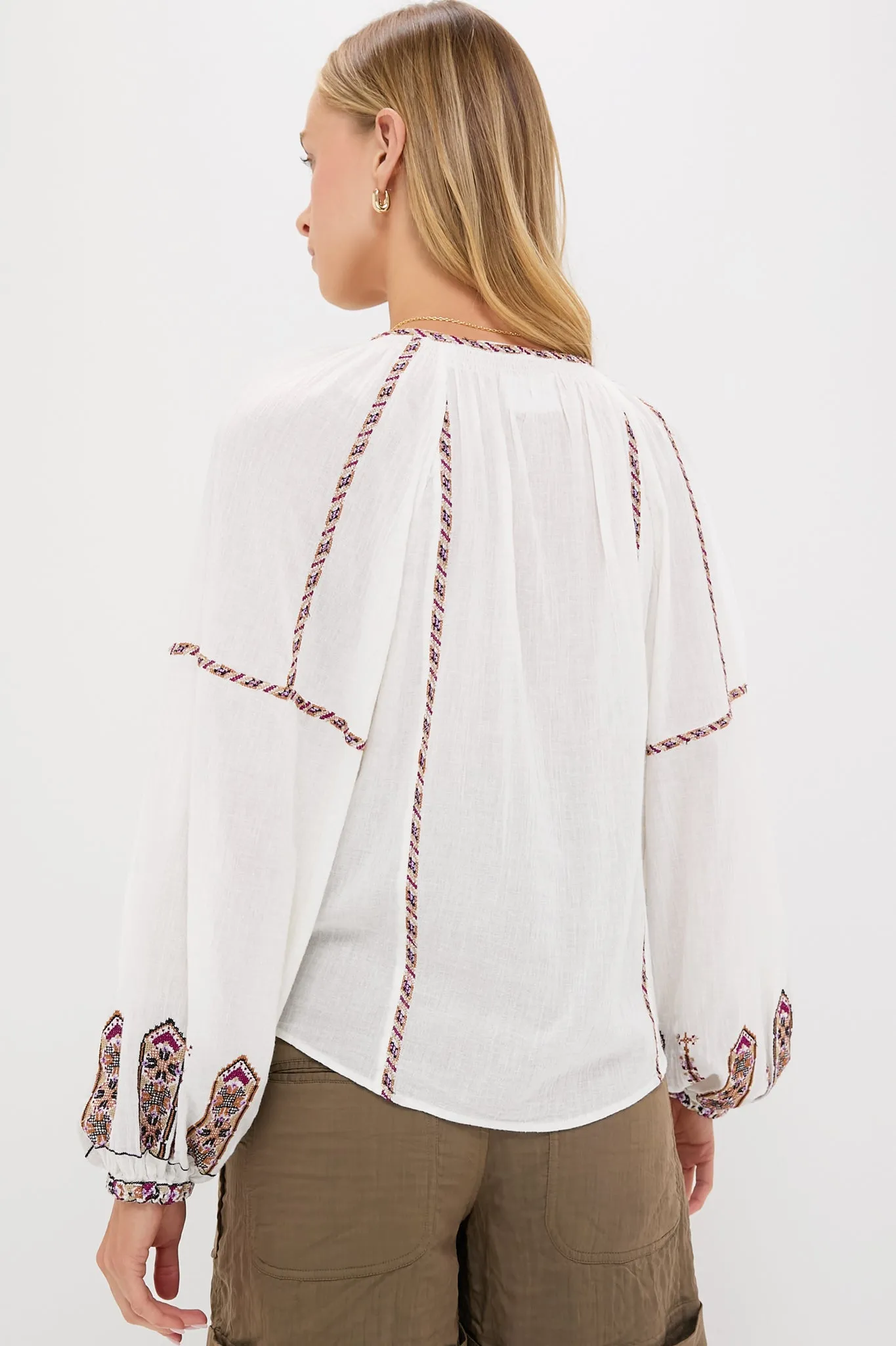 Ecru and Ochre Fernanda Top sold by Tuckernuck product image thumbnail 4