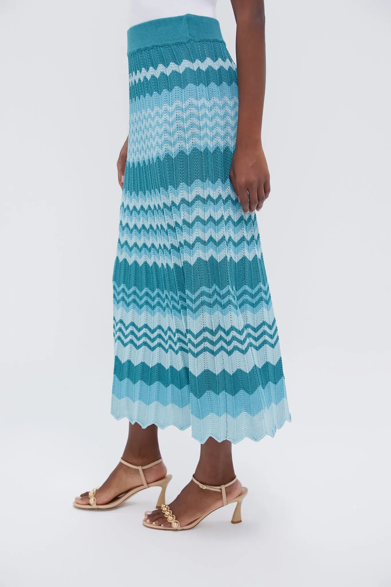 Aqua Crochet Stripe Sylvie Skirt sold by Tuckernuck product image thumbnail 4