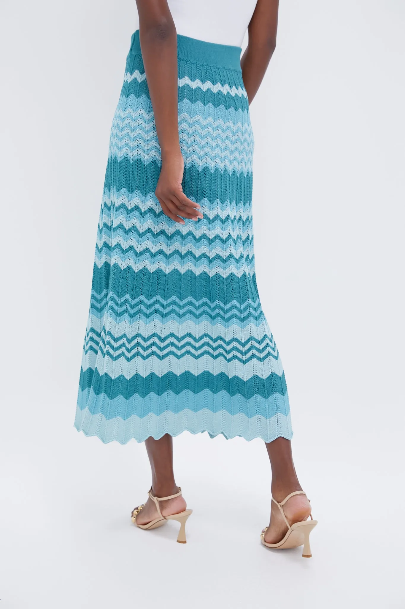 Aqua Crochet Stripe Sylvie Skirt sold by Tuckernuck product image thumbnail 5