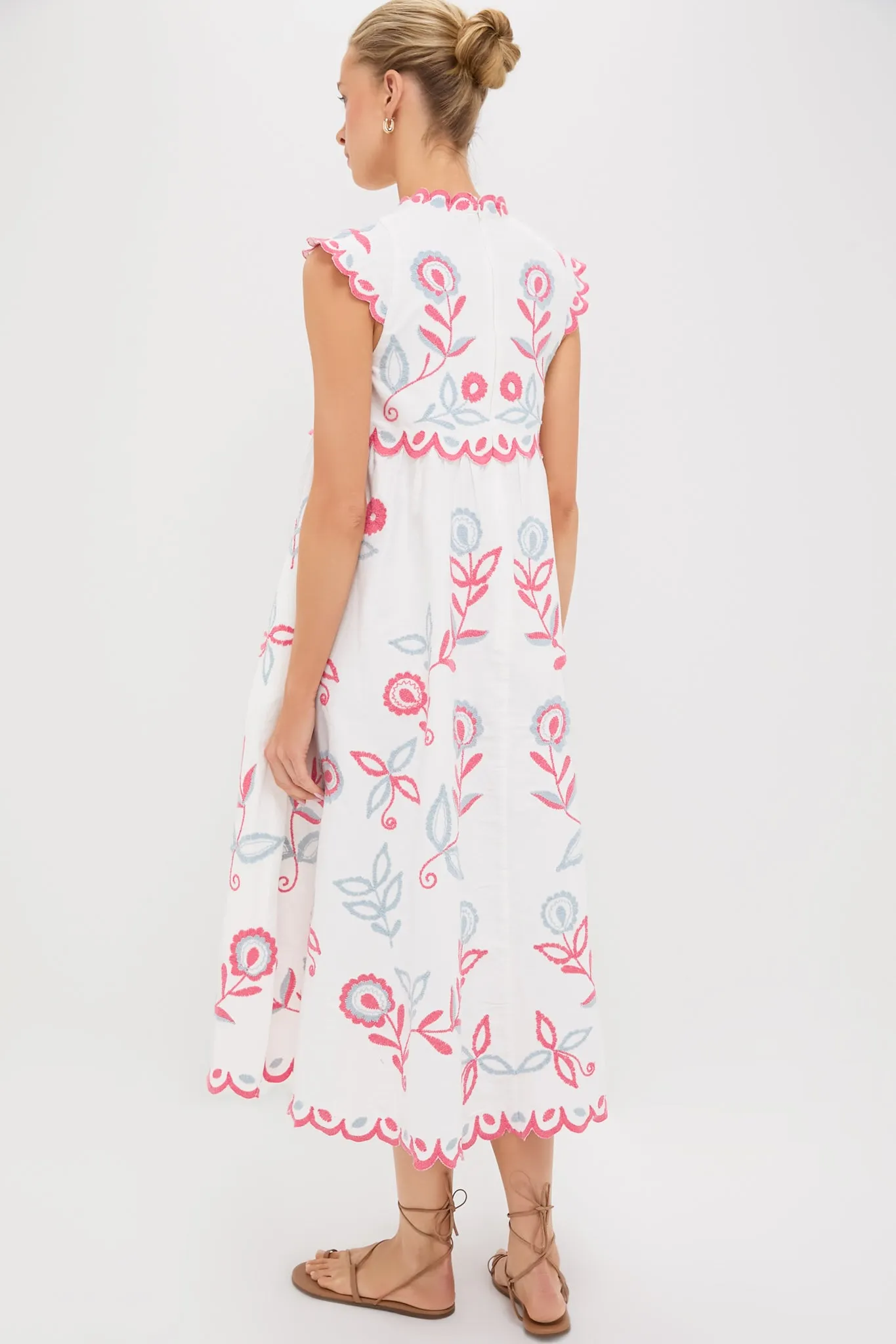 Multi Eevi Embroidered Twill Short Sleeve Dress sold by Tuckernuck product image thumbnail 4