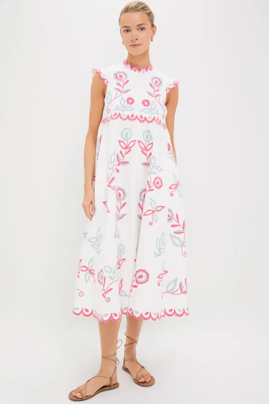 Multi Eevi Embroidered Twill Short Sleeve Dress sold by Tuckernuck