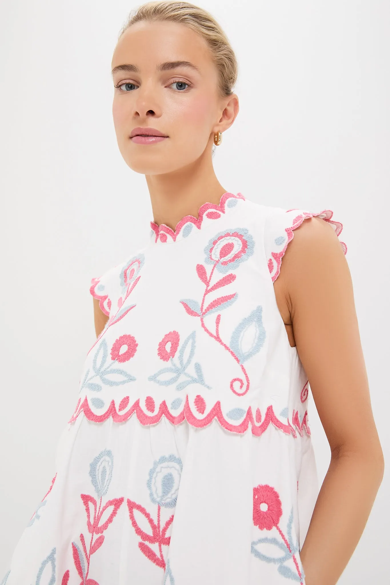 Multi Eevi Embroidered Twill Short Sleeve Dress sold by Tuckernuck product image thumbnail 5