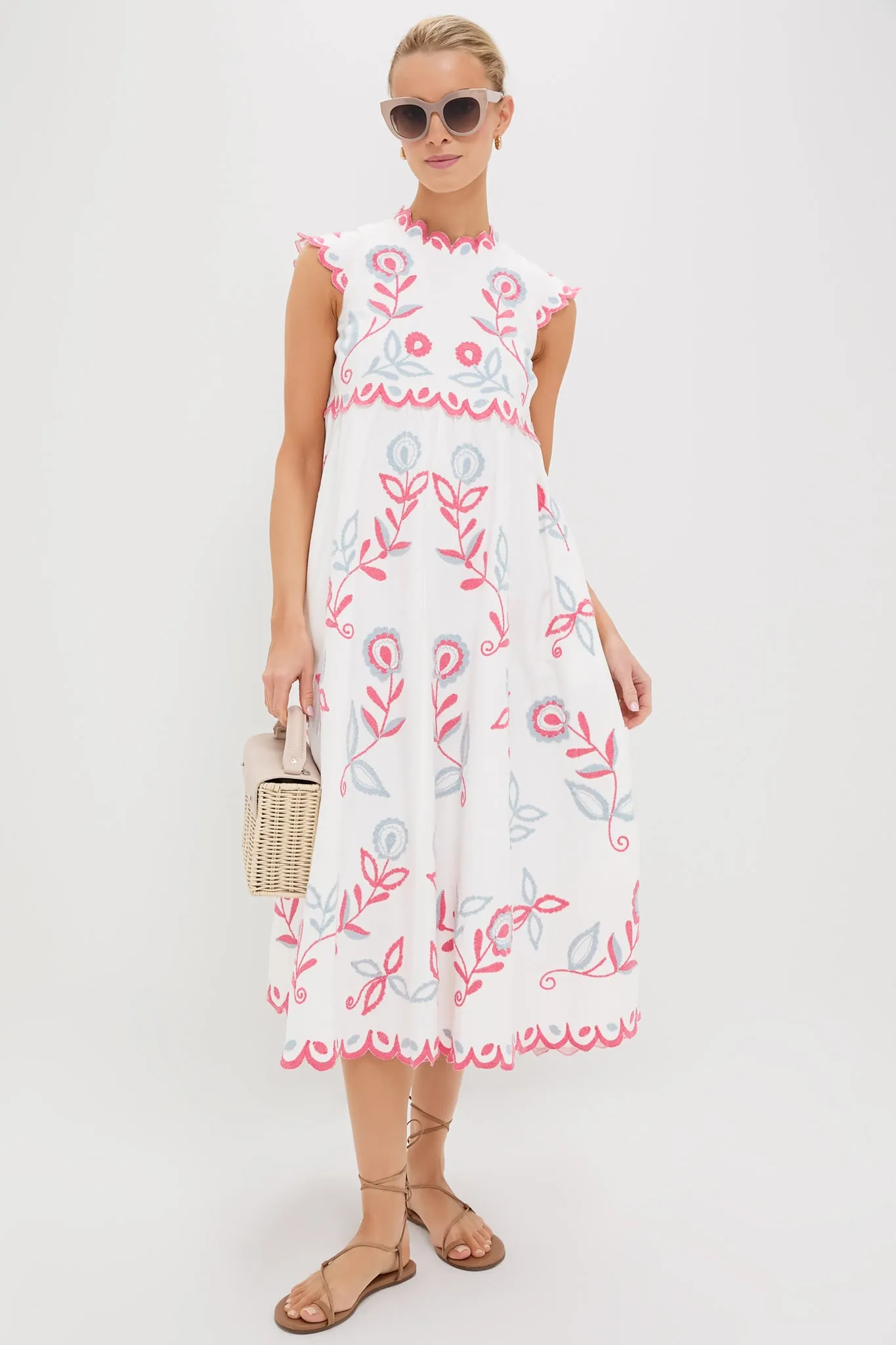 Multi Eevi Embroidered Twill Short Sleeve Dress sold by Tuckernuck product image thumbnail 2