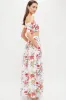 White & Coral Floral Sophia Maxi Dress sold by Tuckernuck