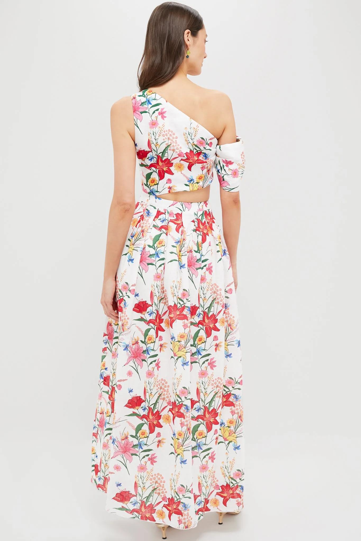White & Coral Floral Sophia Maxi Dress sold by Tuckernuck product image thumbnail 4