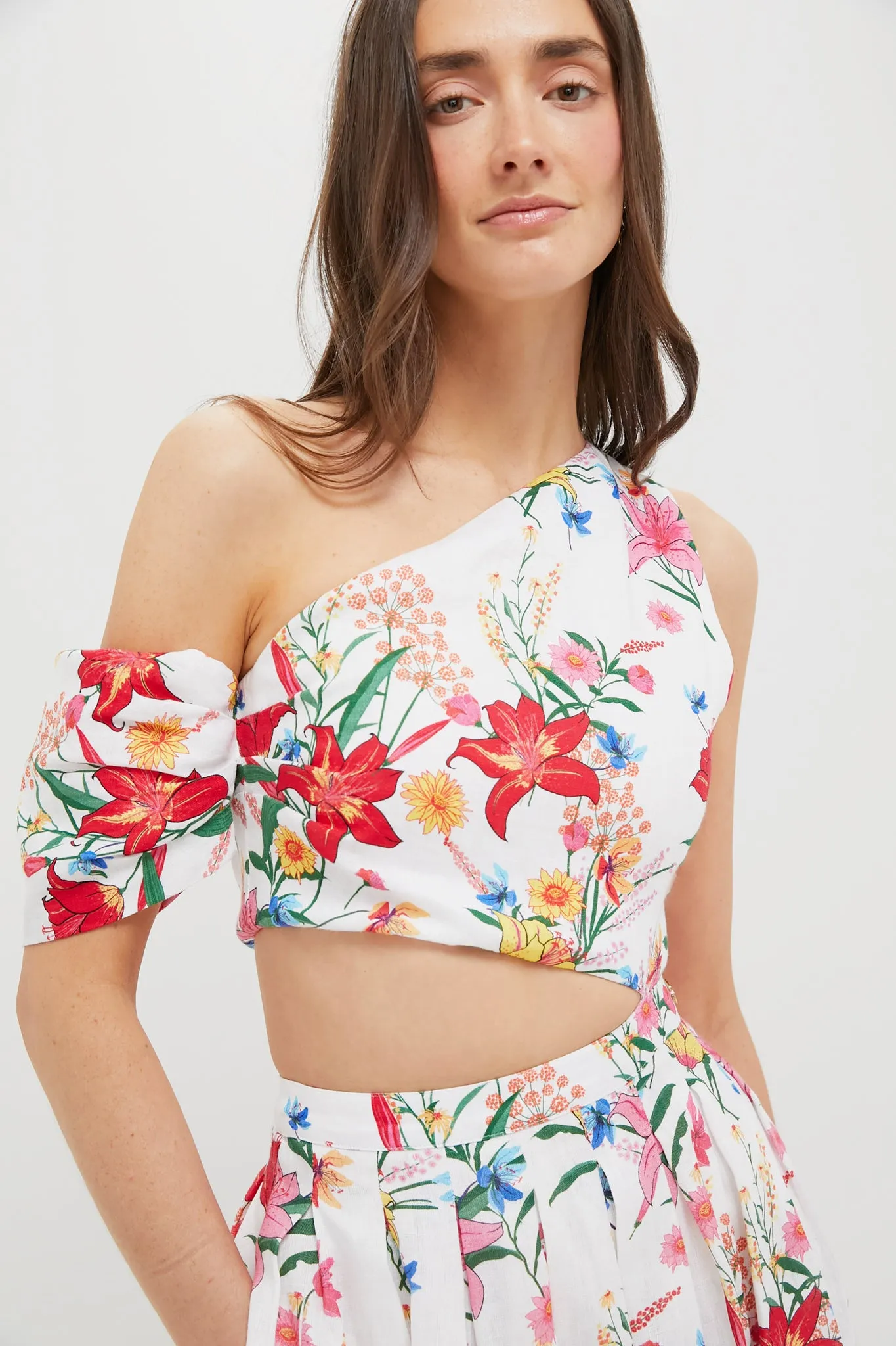 White & Coral Floral Sophia Maxi Dress sold by Tuckernuck product image thumbnail 5