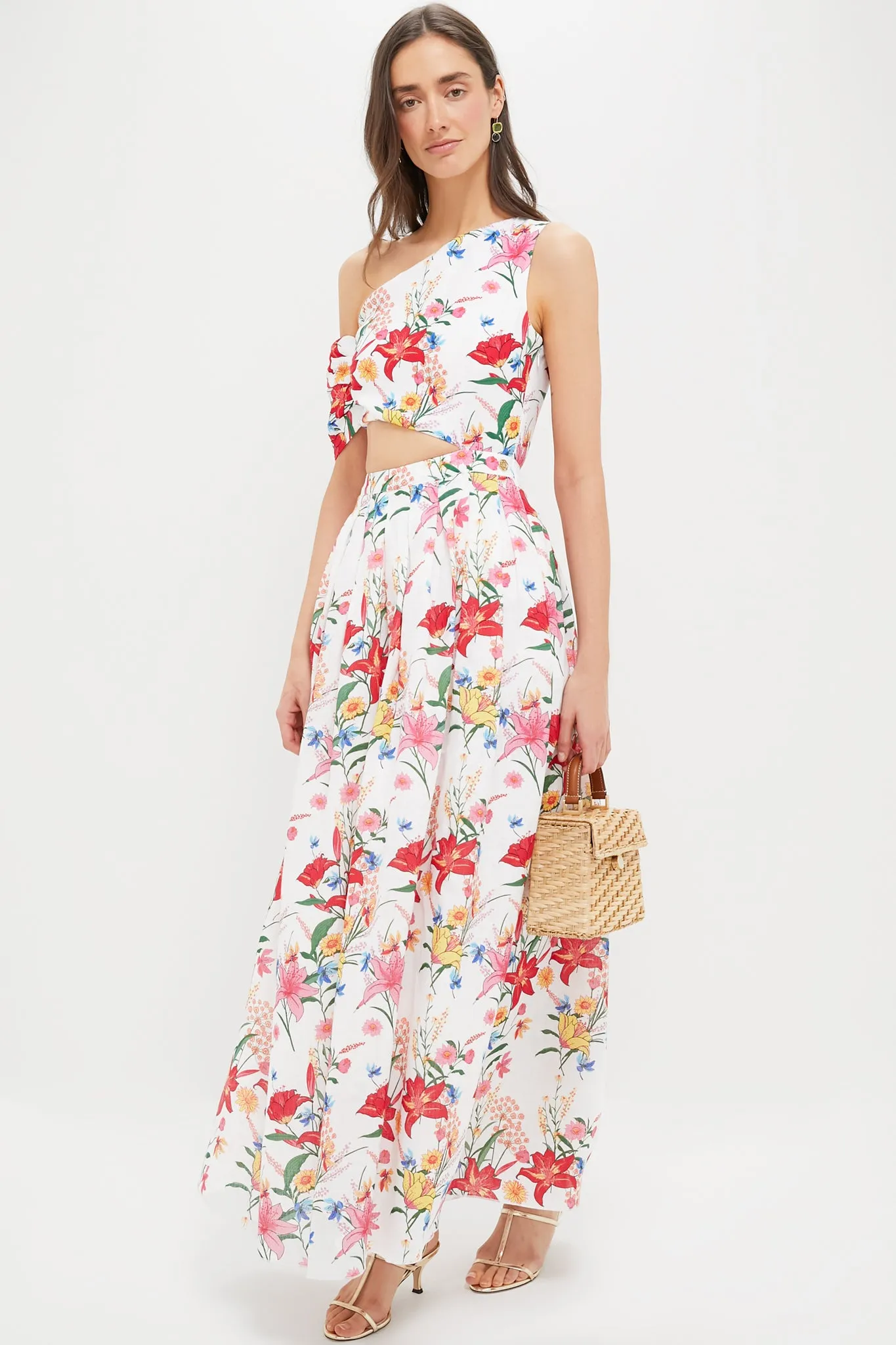 White & Coral Floral Sophia Maxi Dress sold by Tuckernuck product image thumbnail 2