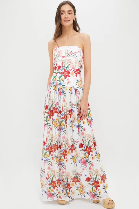 White and Color Floral Meghan Maxi Dress made by Tuckernuck