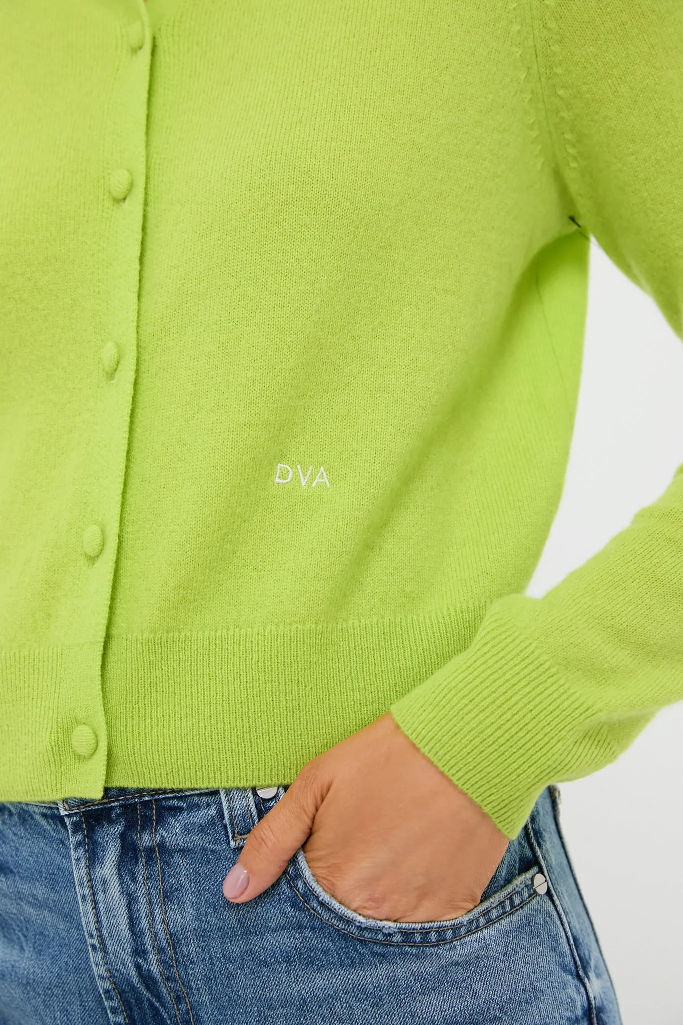 Lime Green Cashmere Riley Cardigan sold by Tuckernuck product image thumbnail 5