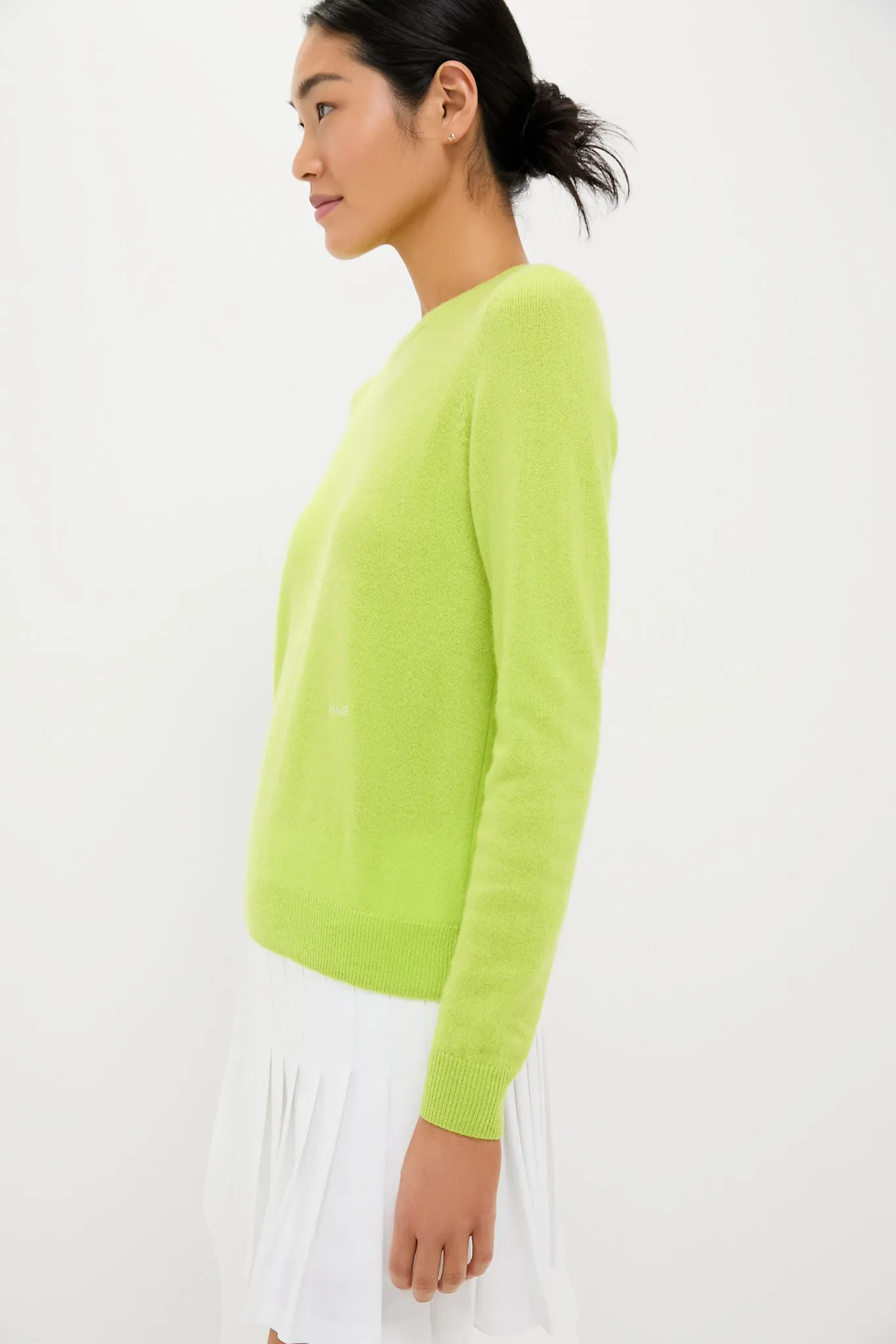 Lime Green Cashmere Crewneck Sweater sold by Tuckernuck product image thumbnail 3