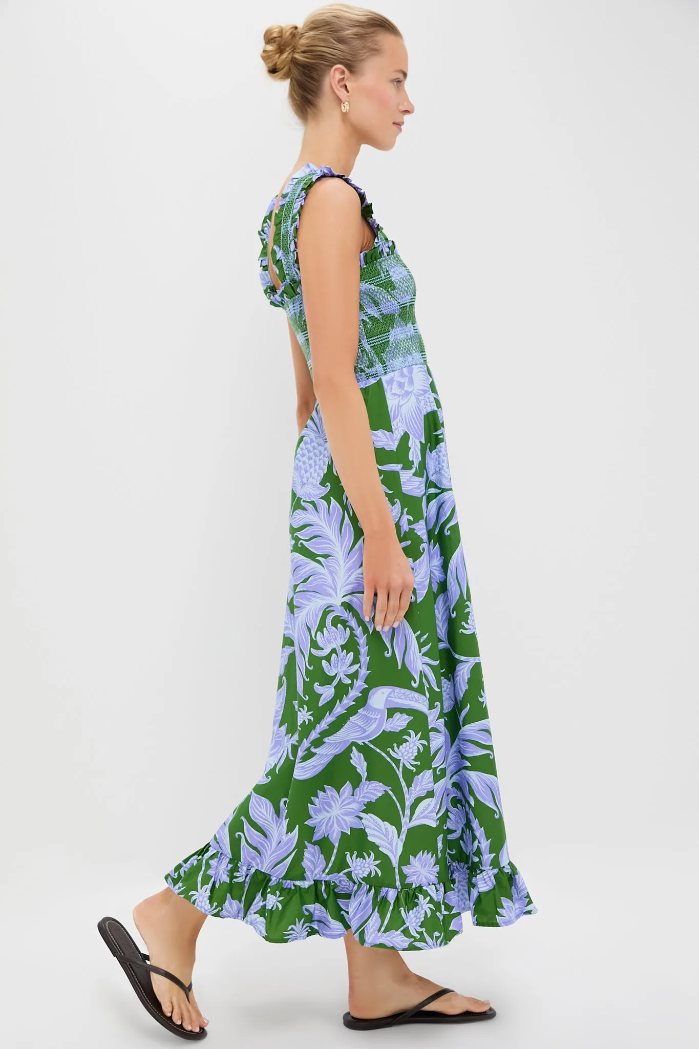 Tropical Swing Green Sleeveless Midi Dress sold by Tuckernuck product image thumbnail 3