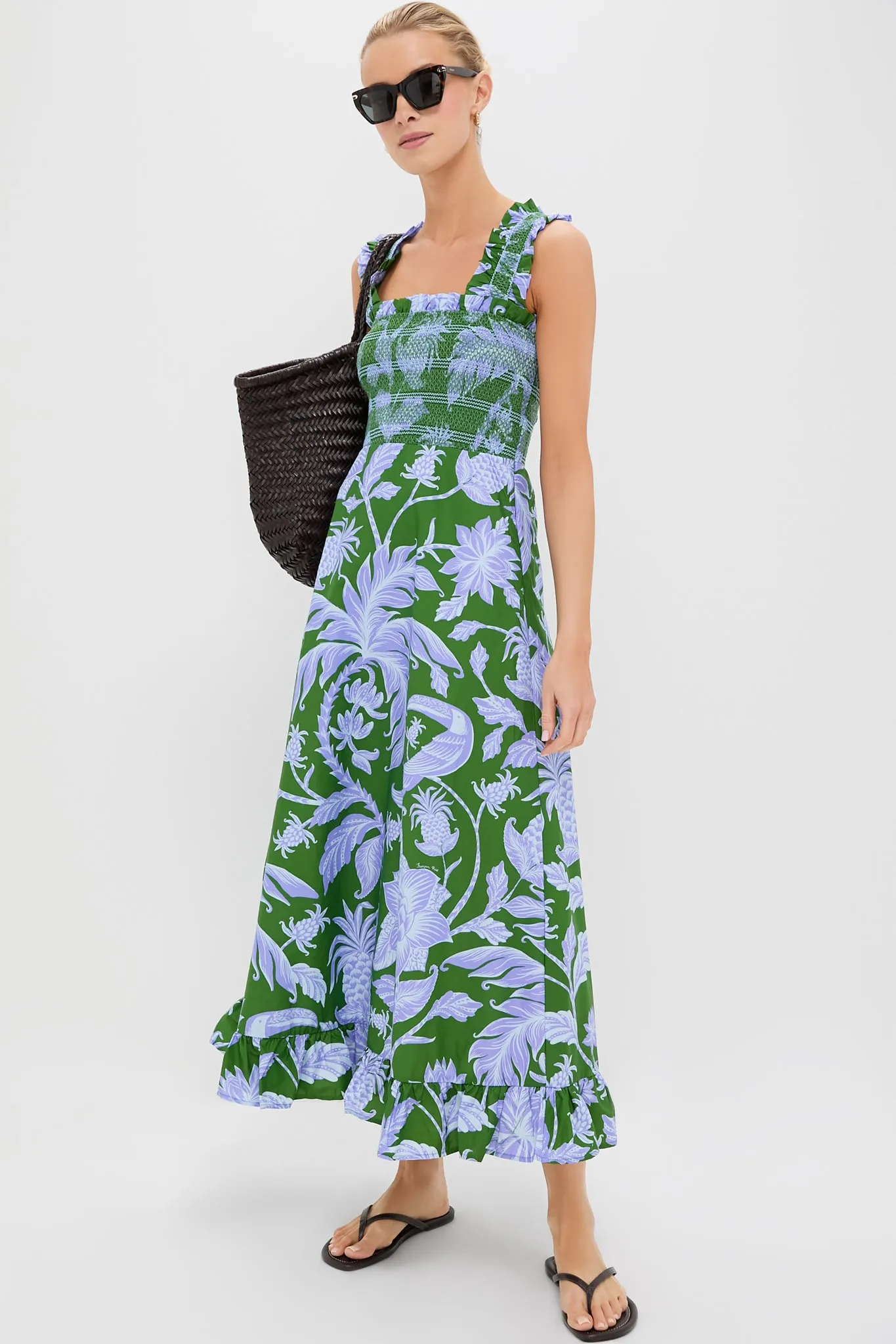 Tropical Swing Green Sleeveless Midi Dress sold by Tuckernuck product image thumbnail 2