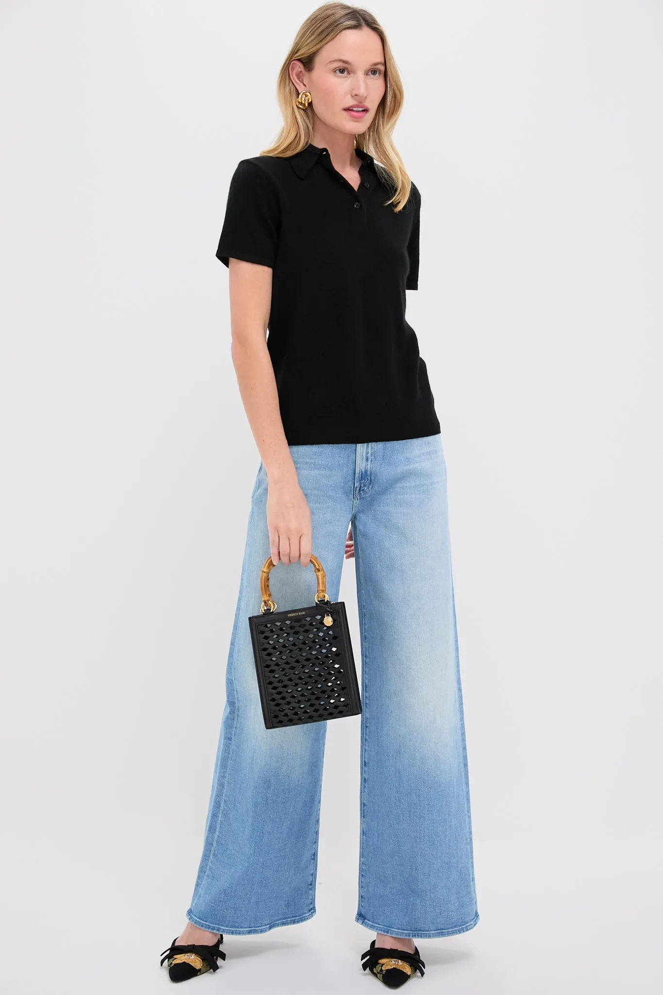 Black Cashmere Short Sleeve Polo sold by Tuckernuck product image thumbnail 2