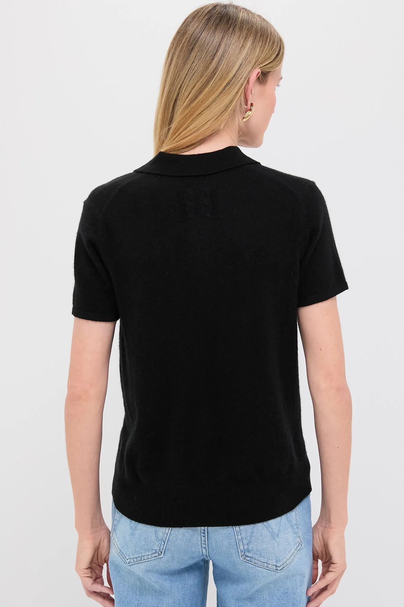 Black Cashmere Short Sleeve Polo sold by Tuckernuck product image thumbnail 4