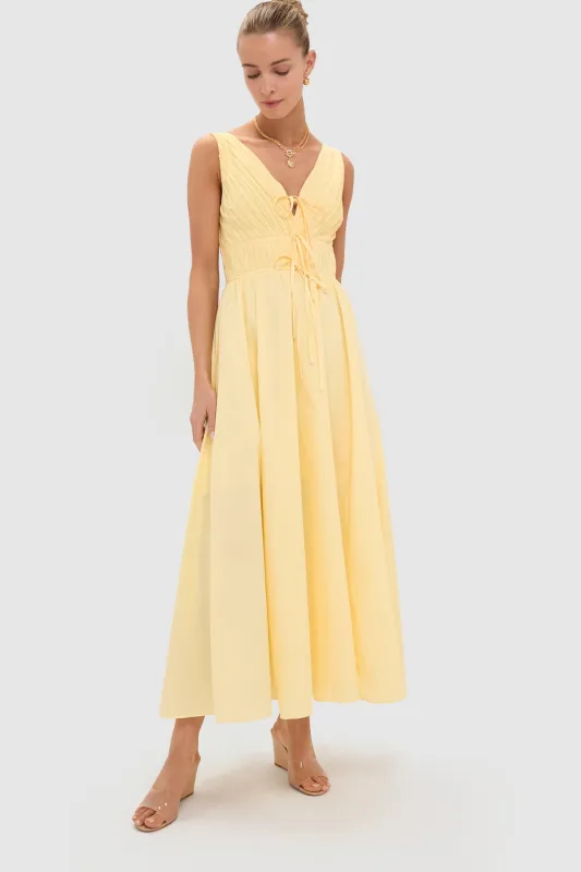 Light Yellow V-Neck Maxi Dress sold by Tuckernuck