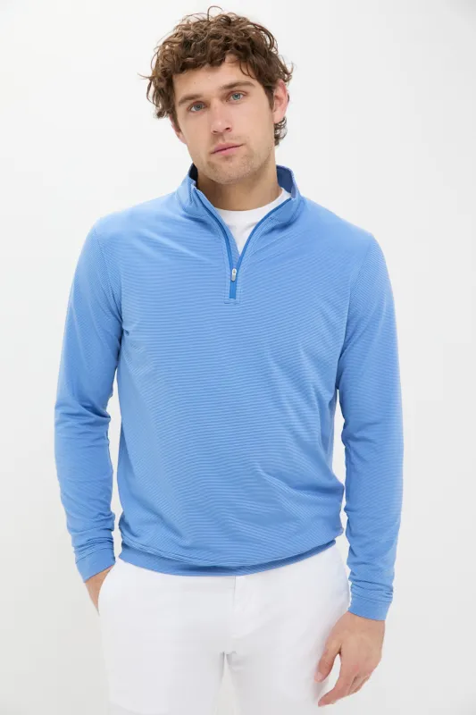 Sailor Blue Perth Sugar Stripe Performance Quarter-Zip sold by Tuckernuck