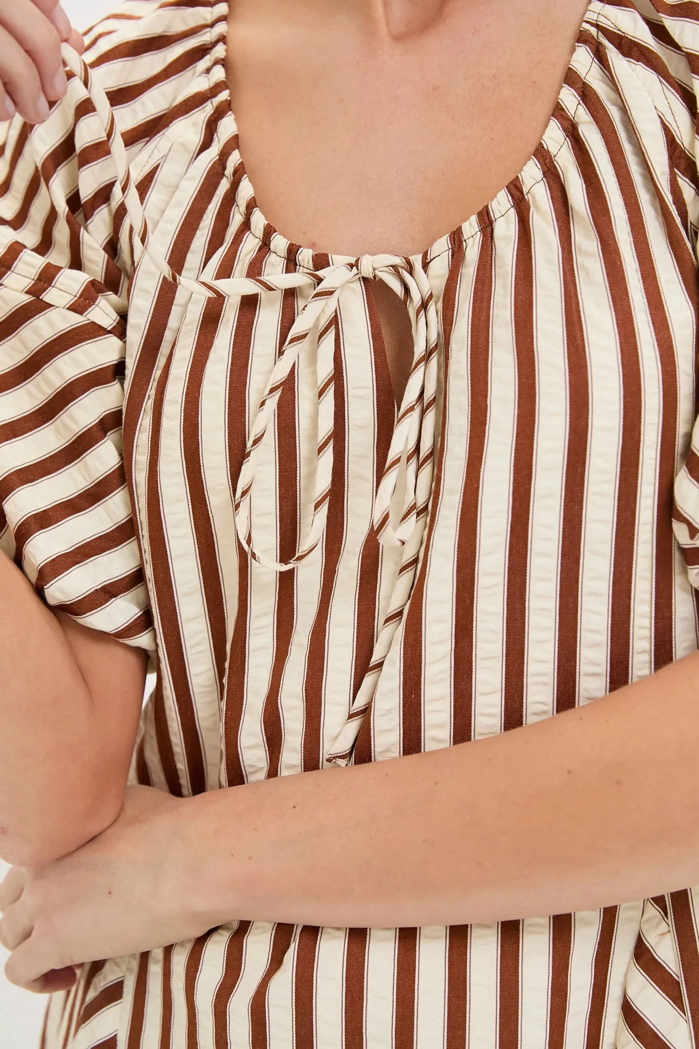 Ivory and Cinnamon Sierra Stripe Easy Shift Dress sold by Tuckernuck product image thumbnail 5