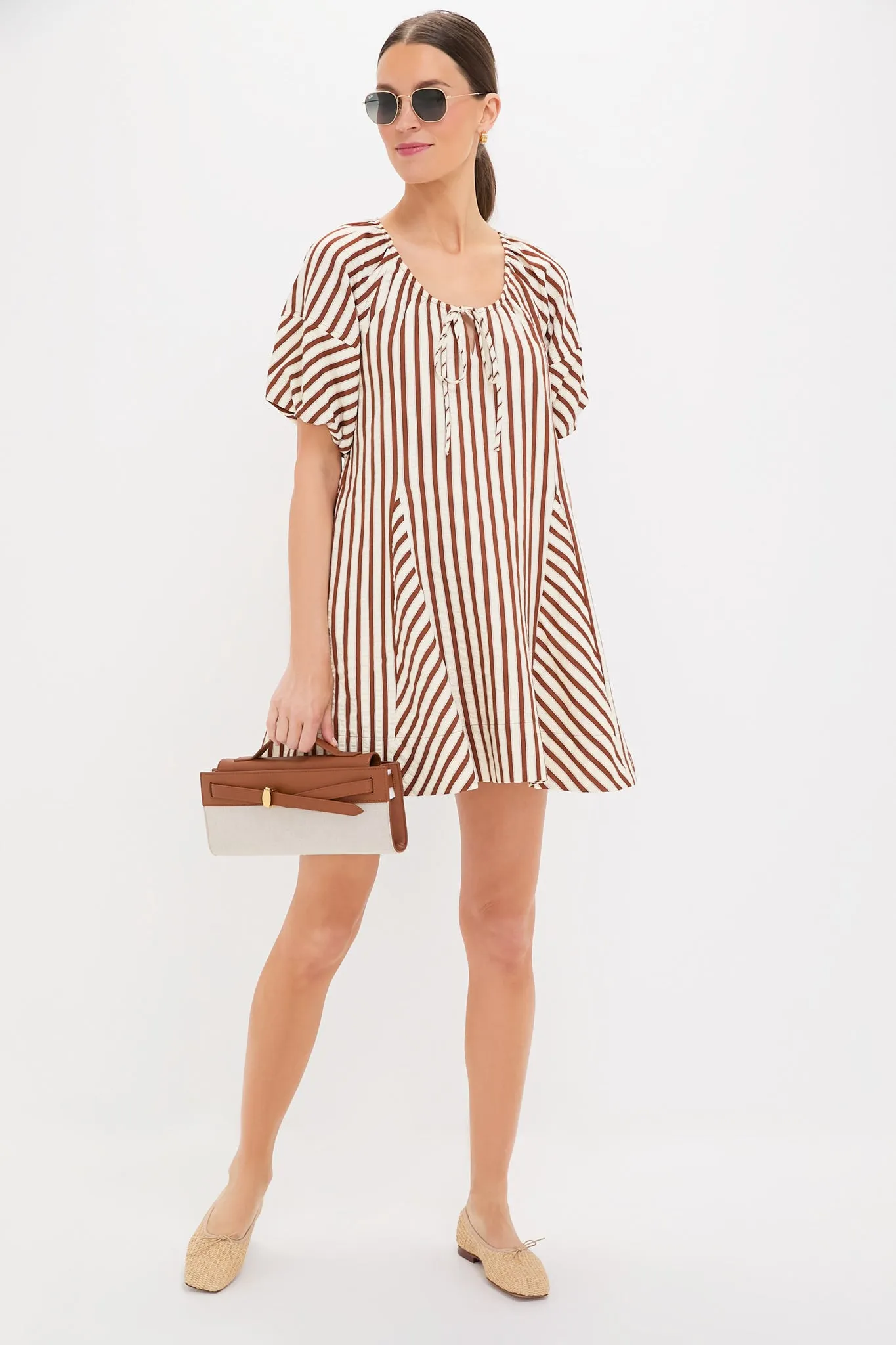 Ivory and Cinnamon Sierra Stripe Easy Shift Dress sold by Tuckernuck product image thumbnail 2