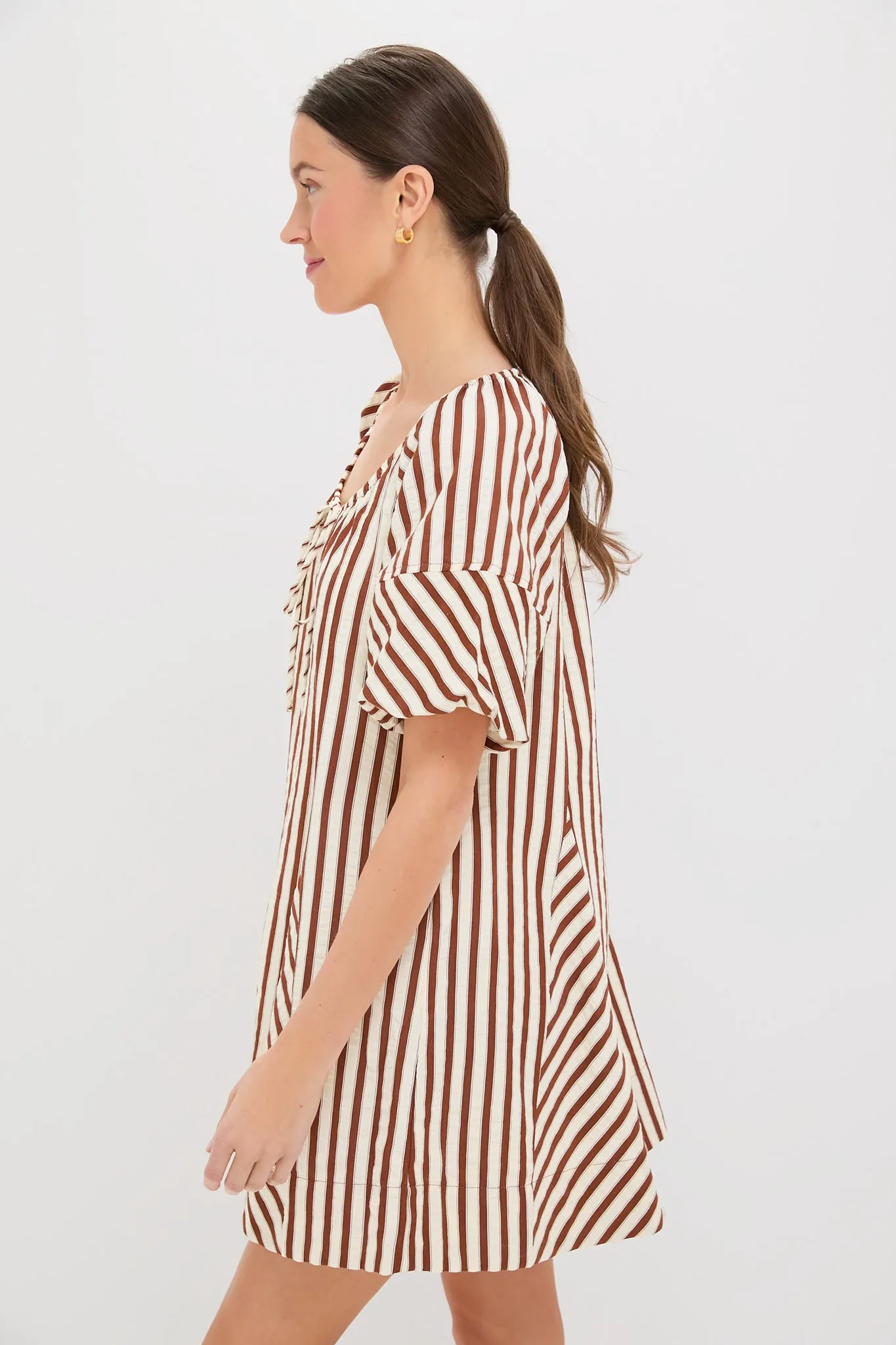 Ivory and Cinnamon Sierra Stripe Easy Shift Dress sold by Tuckernuck product image thumbnail 3
