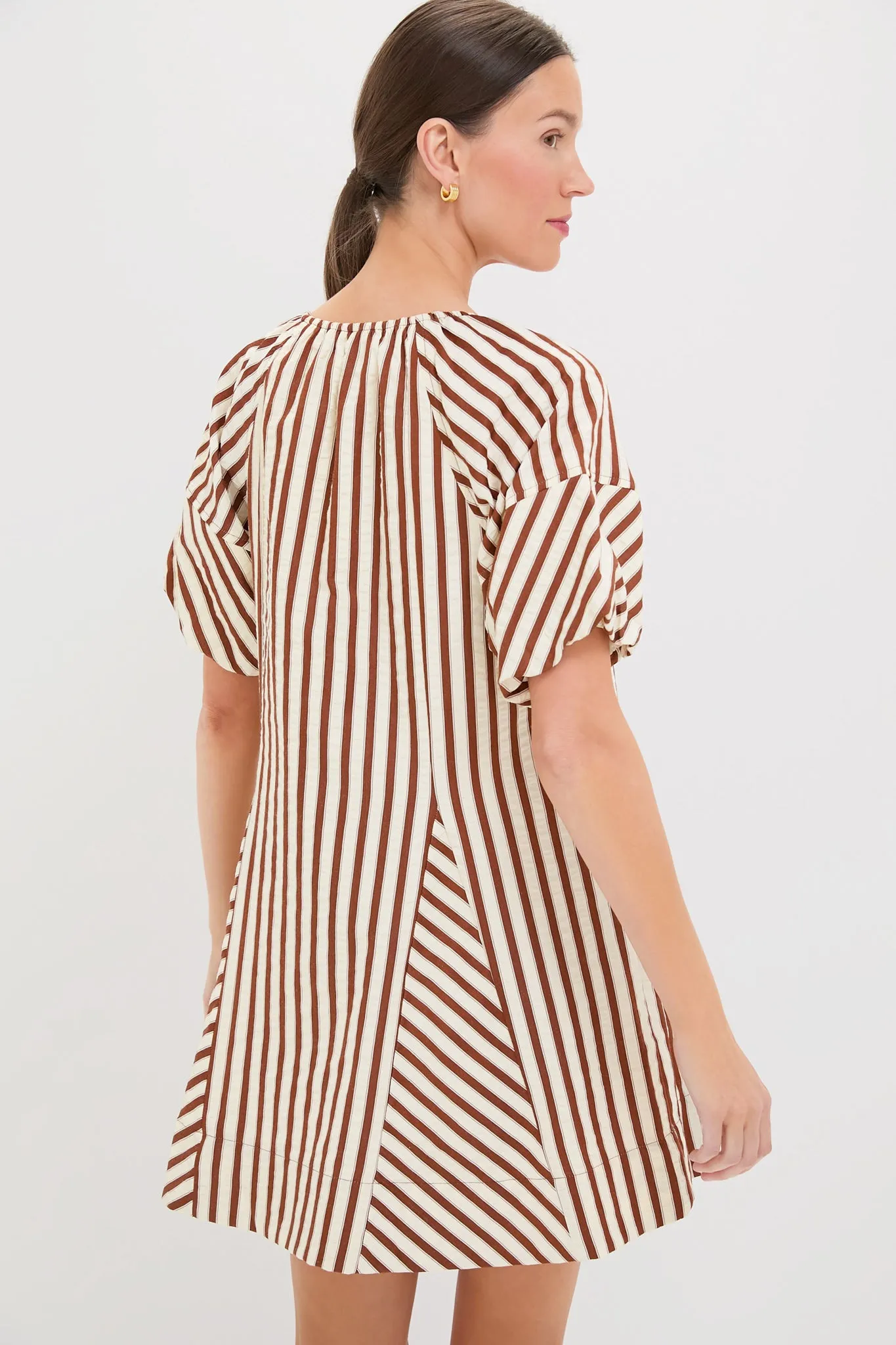 Ivory and Cinnamon Sierra Stripe Easy Shift Dress sold by Tuckernuck product image thumbnail 4